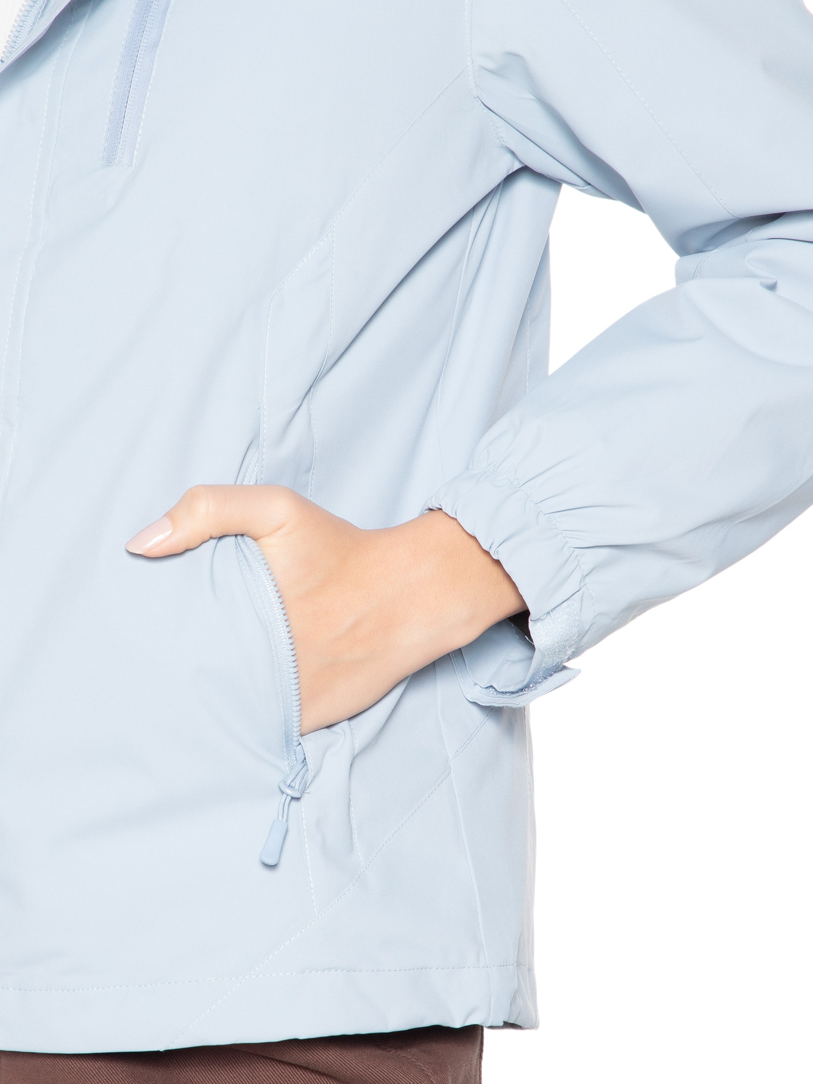 Jaqueta Feminina Dois Em Um Capuz Removível Azul Basiq