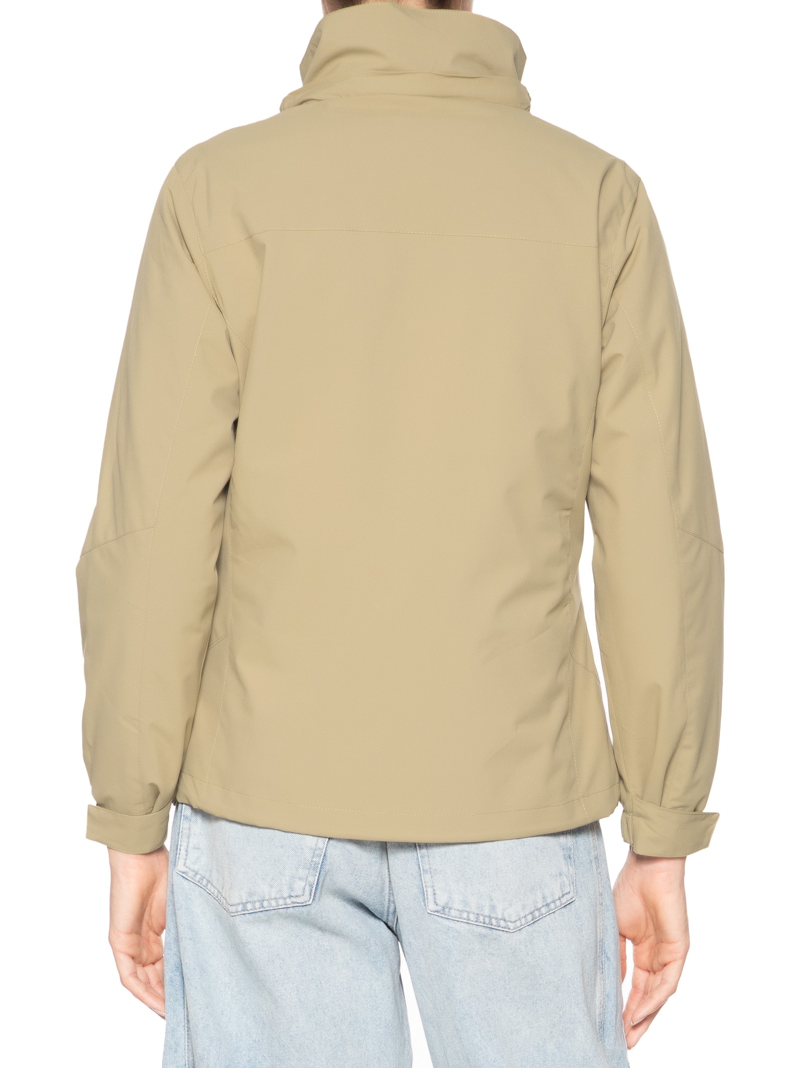 Jaqueta Feminina Dois Em Um Capuz Removível Bege Basiq