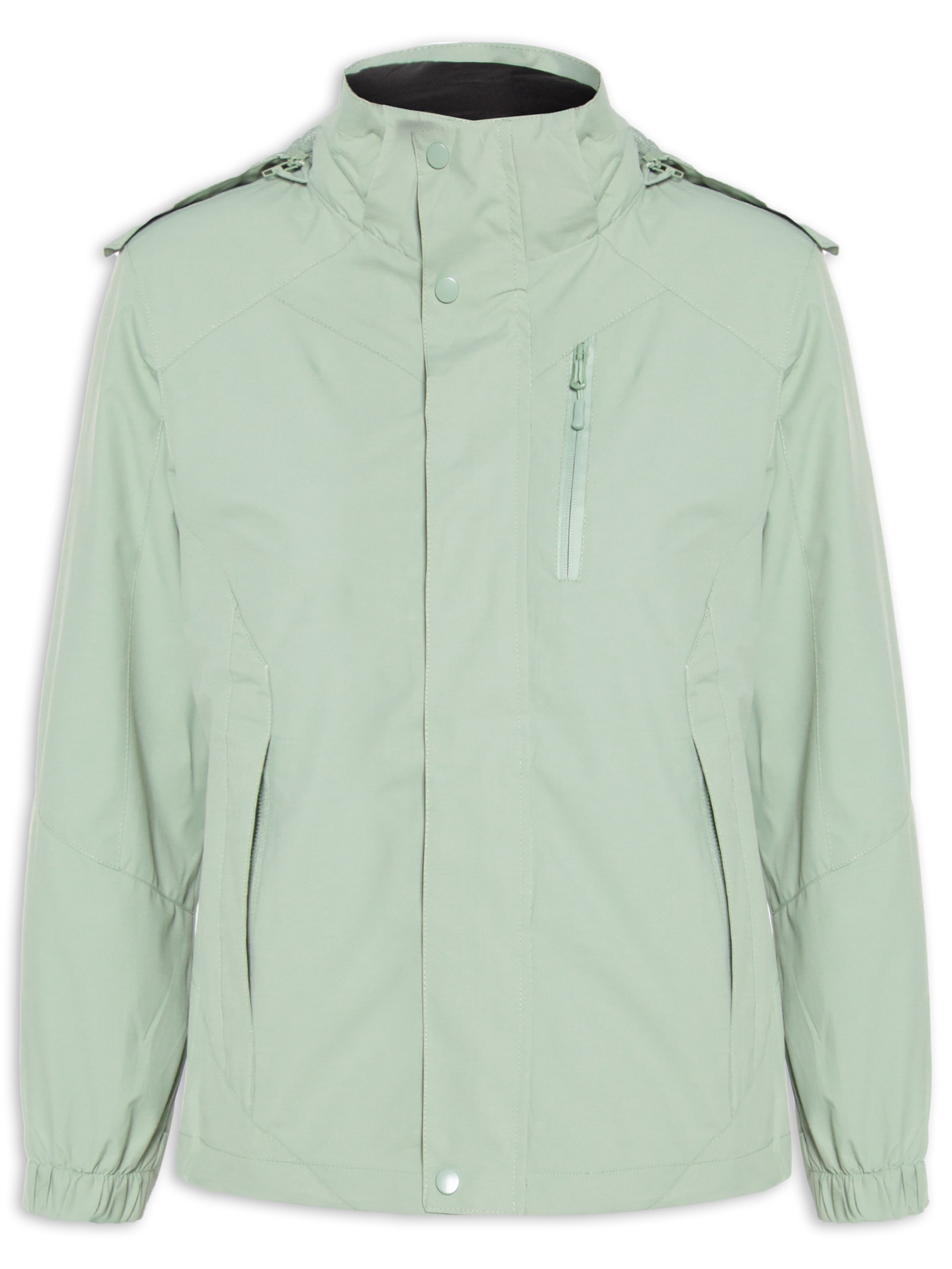 Jaqueta Feminina Dois Em Um Capuz Removível Verde Basiq