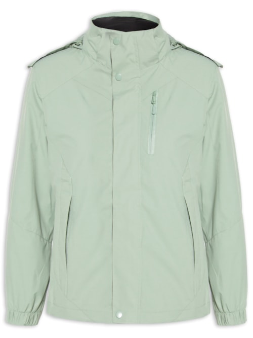 Jaqueta Feminina Dois Em Um Capuz Removível – Verde