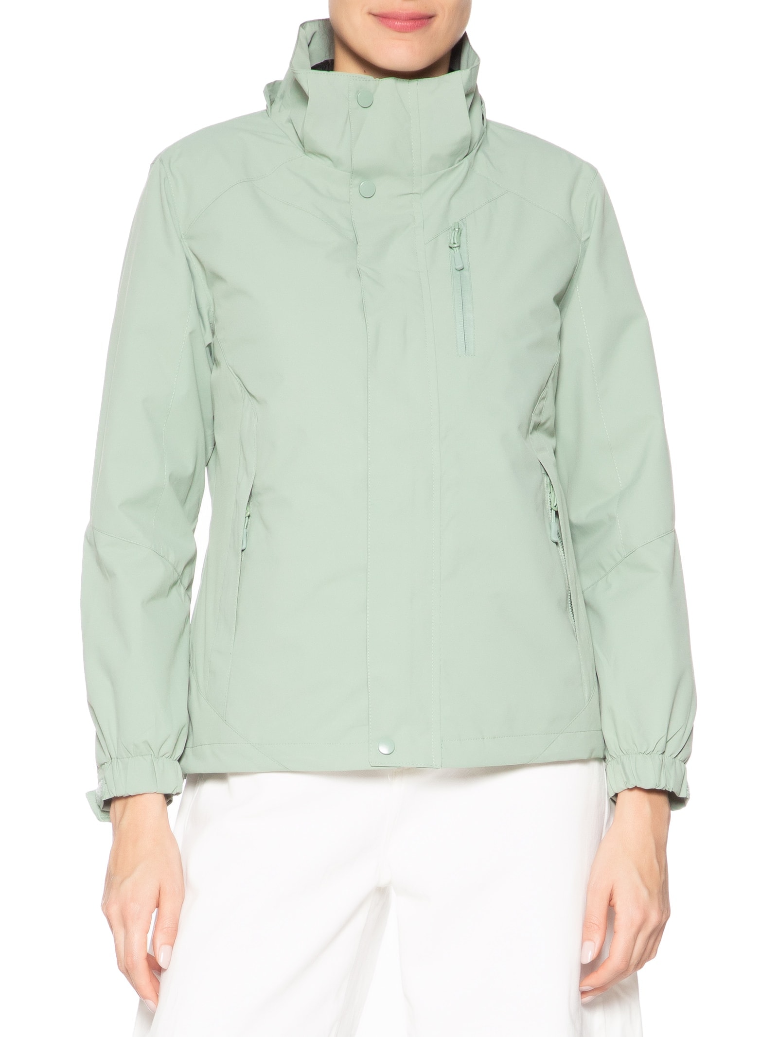 Jaqueta Feminina Dois Em Um Capuz Removível Verde Basiq