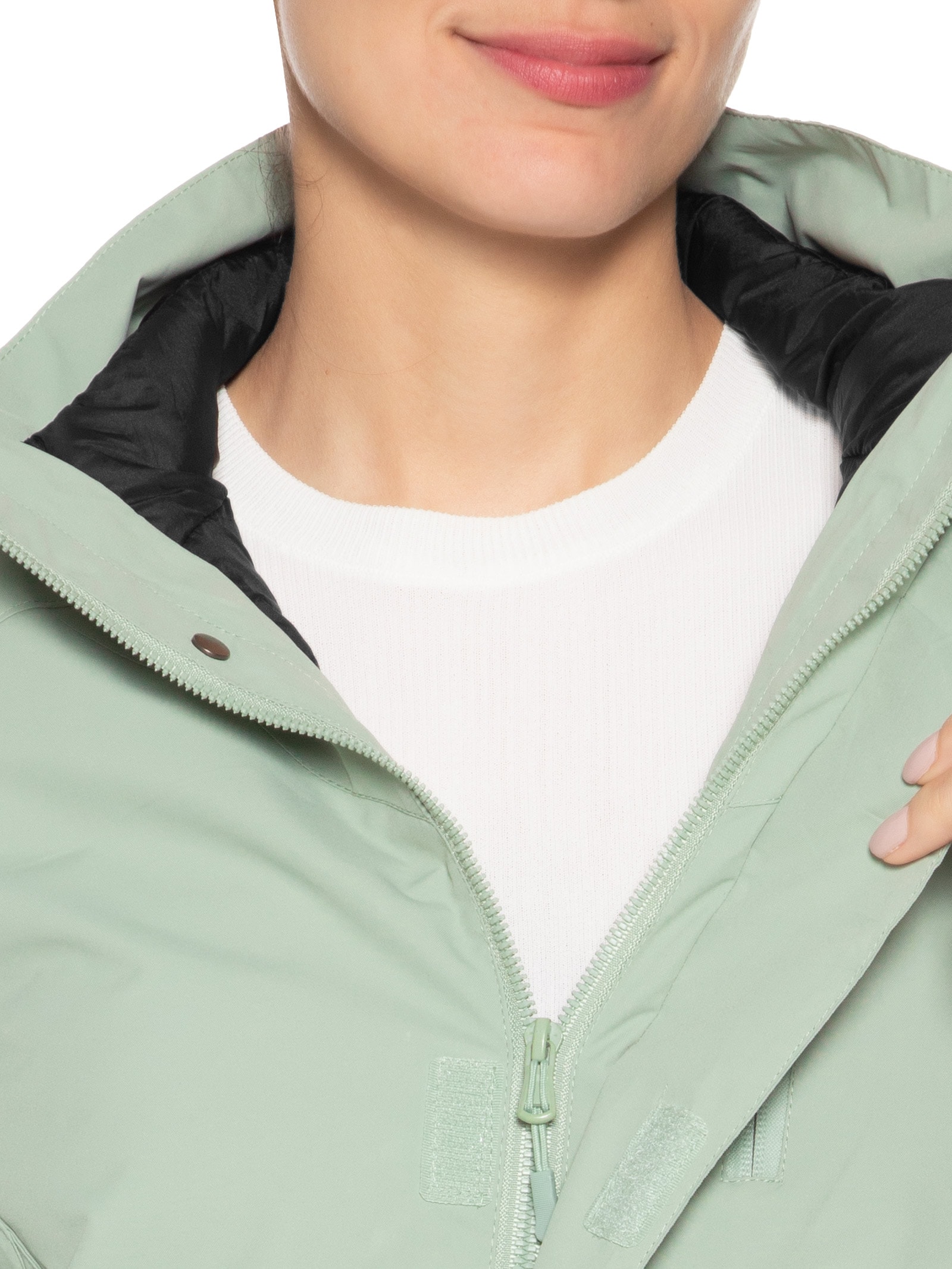 Jaqueta Feminina Dois Em Um Capuz Removível Verde Basiq