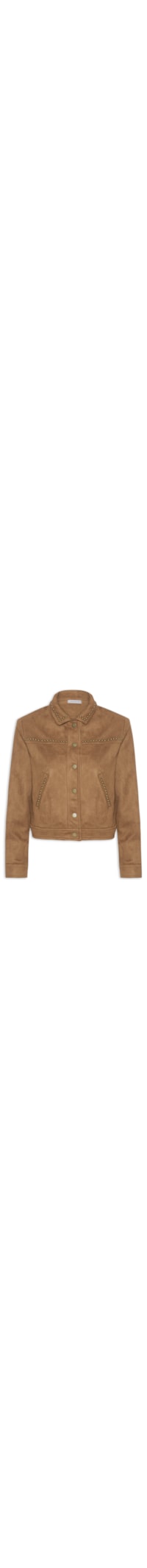 Jaqueta Feminina em Suede com Tachas - Marrom