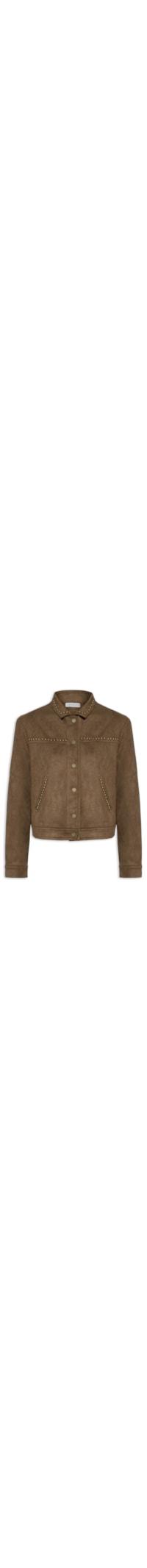 Jaqueta Feminina em Suede com Tachas - Marrom