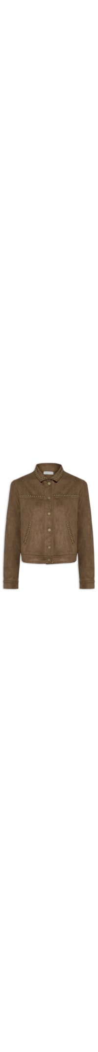 Jaqueta Feminina em Suede com Tachas - Marrom