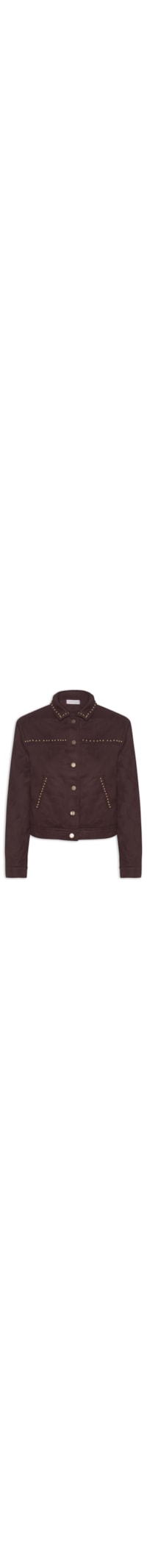 Jaqueta Feminina em Suede com Tachas - Vermelho