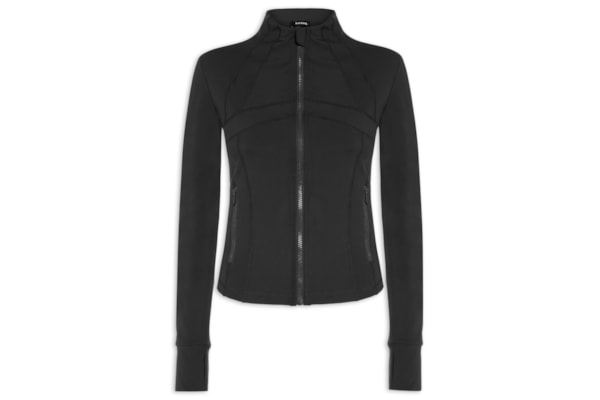 Jaqueta Feminina Esportiva Com Recortes - Preto