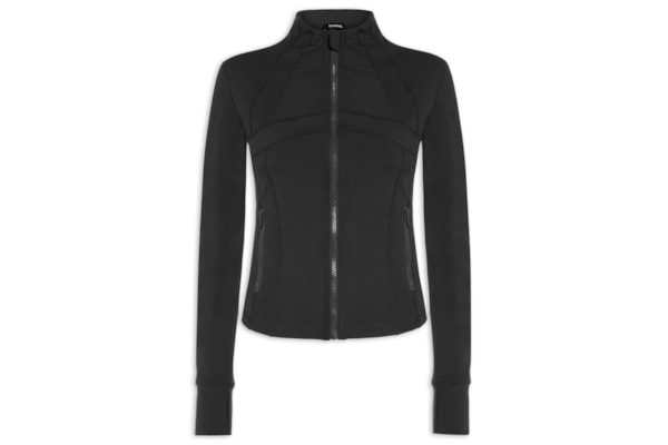 Jaqueta Feminina Esportiva Com Recortes - Preto