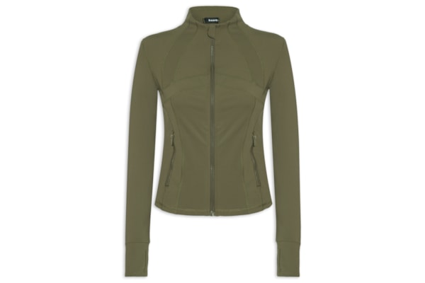 Jaqueta Feminina Esportiva Com Recortes - Verde