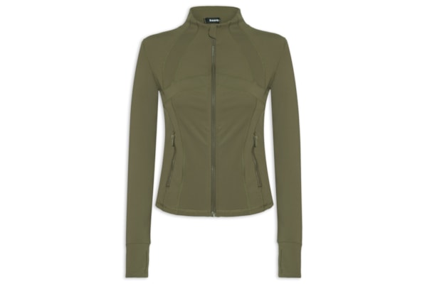 Jaqueta Feminina Esportiva Com Recortes - Verde
