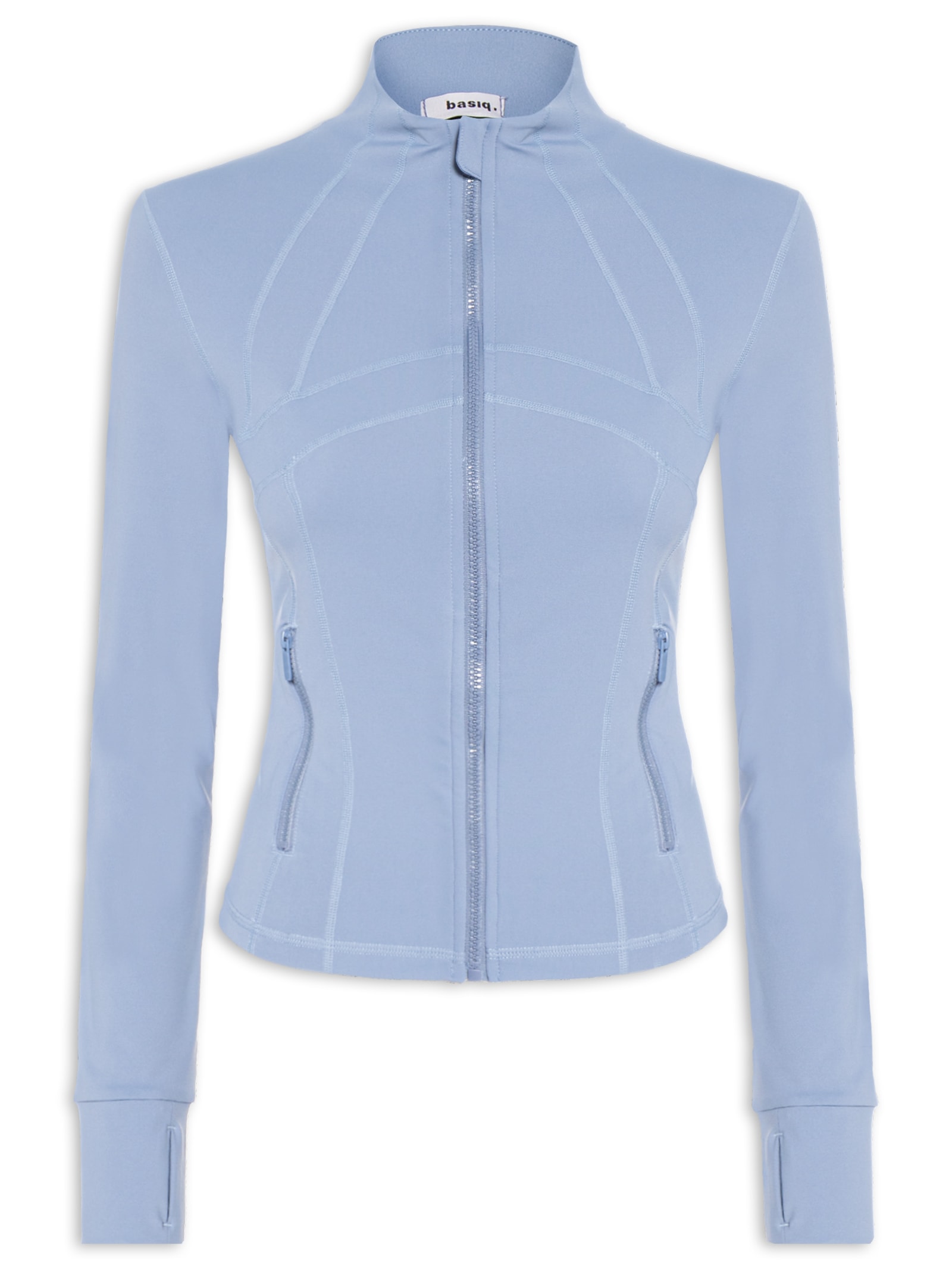 Jaqueta Feminina Esportiva Justa Ao Corpo Azul Basiq