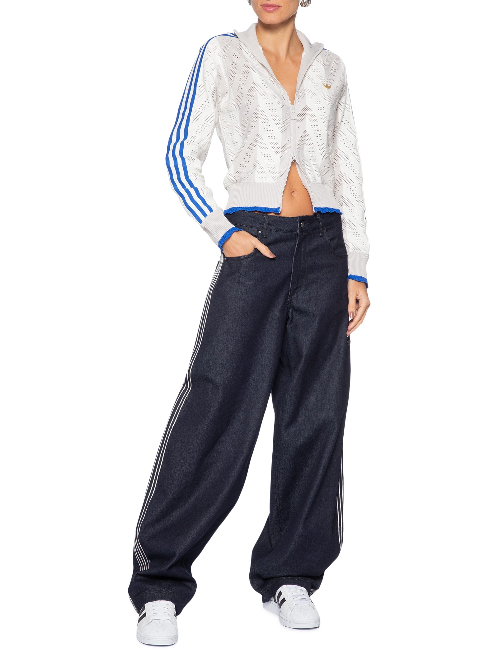 トップス FCRB 21AW TRACK JACKET & RIBBED PANTS Jaqueta Feminina Firebird Track Top - Branco - Adidas Originals