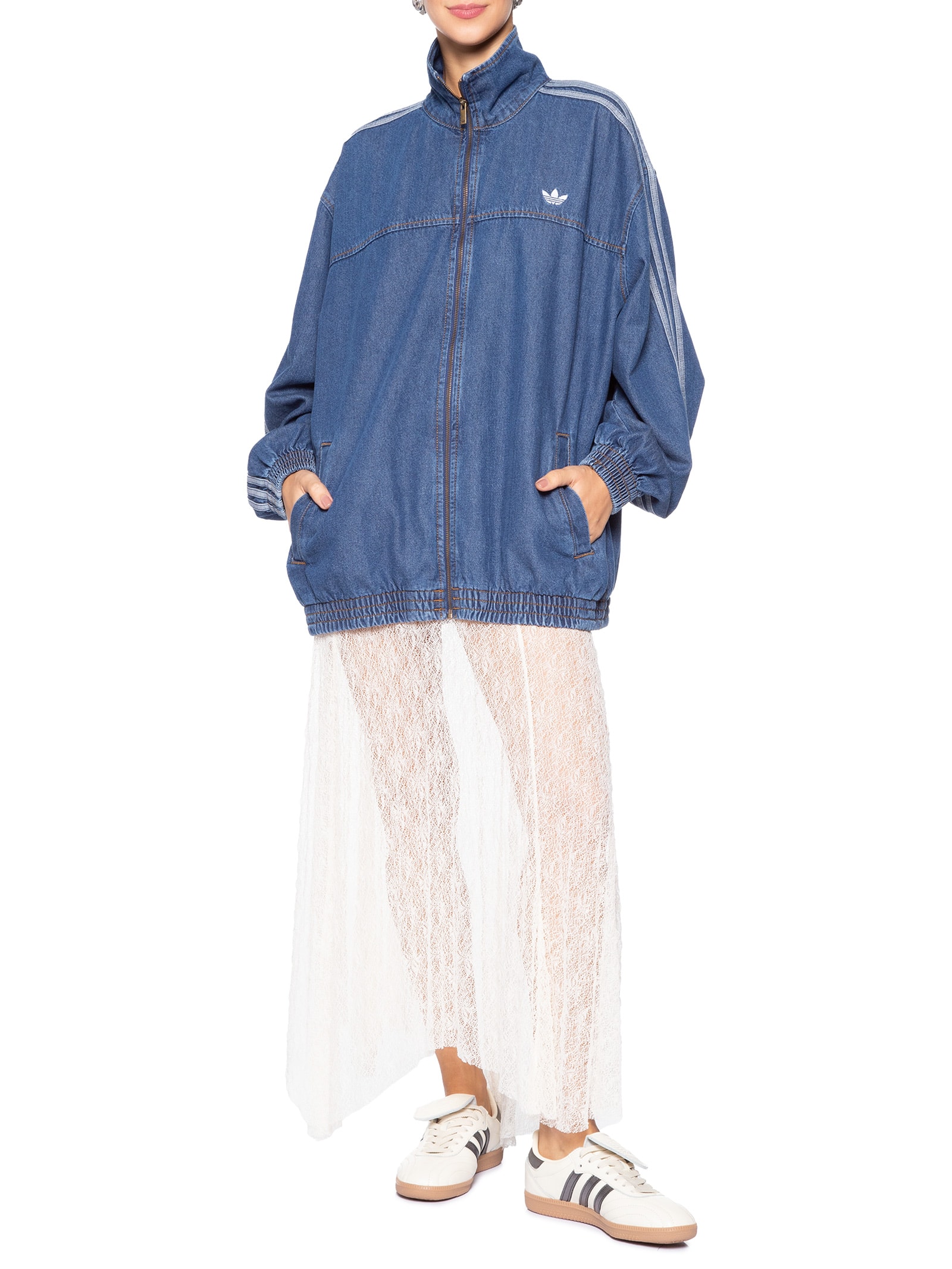 TT-FE⊃ Jaqueta Feminina Firebird Tt Denim - Azul - Adidas Originals