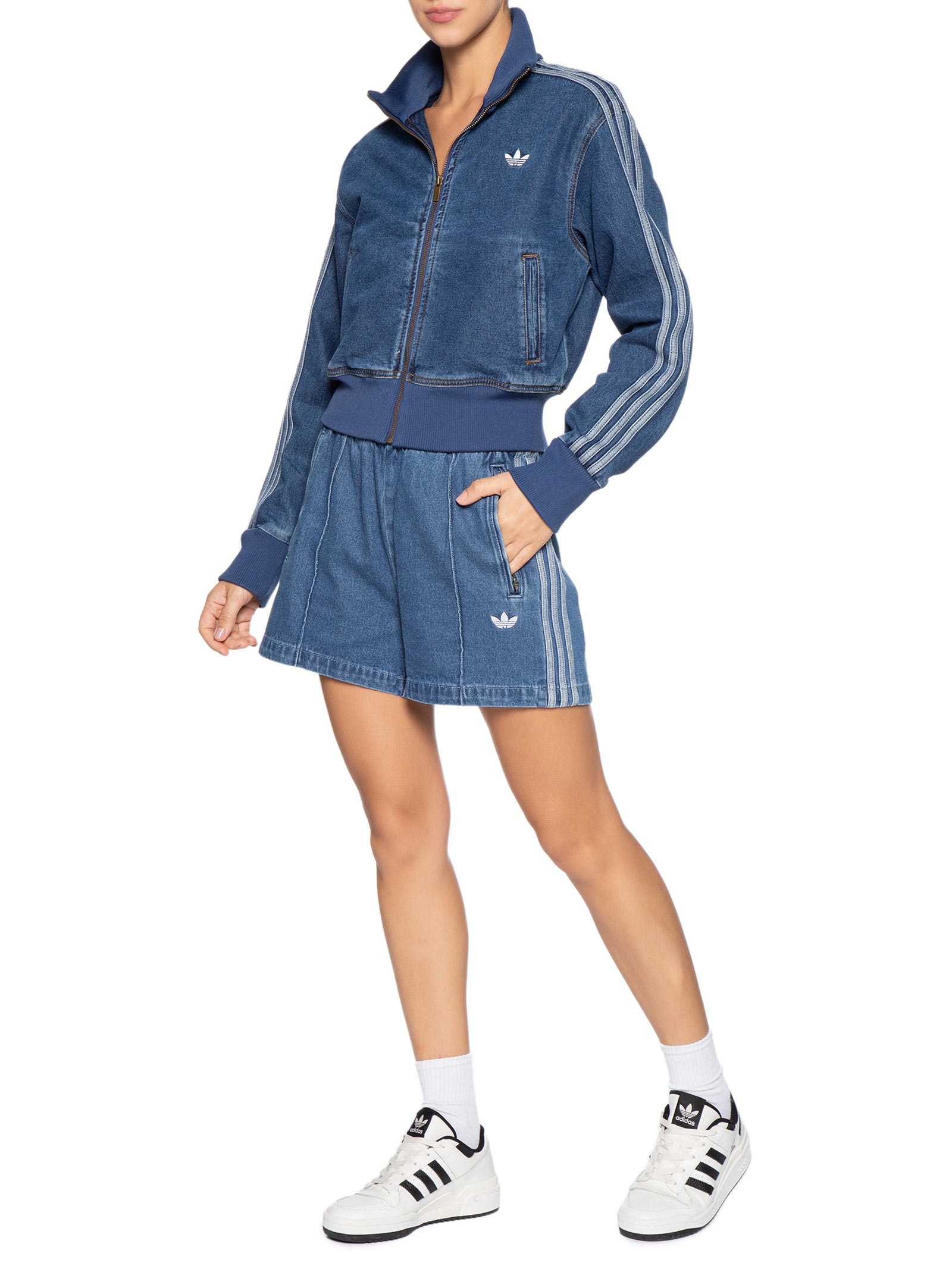 Jaqueta Feminina Firebird TT Denim Azul Adidas Originals