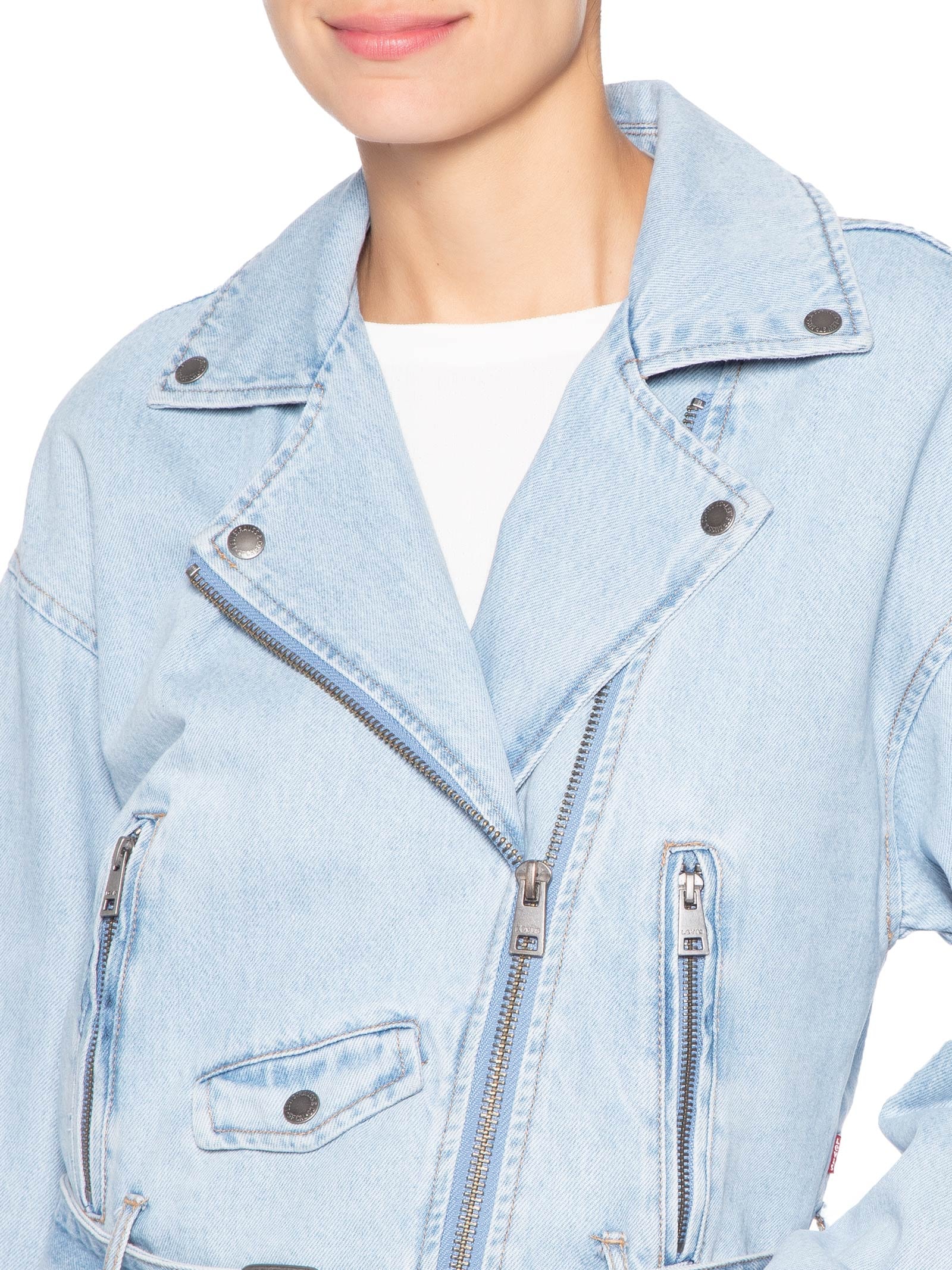 Jaqueta Feminina GIII Moto Denim Bubble Azul Levi's