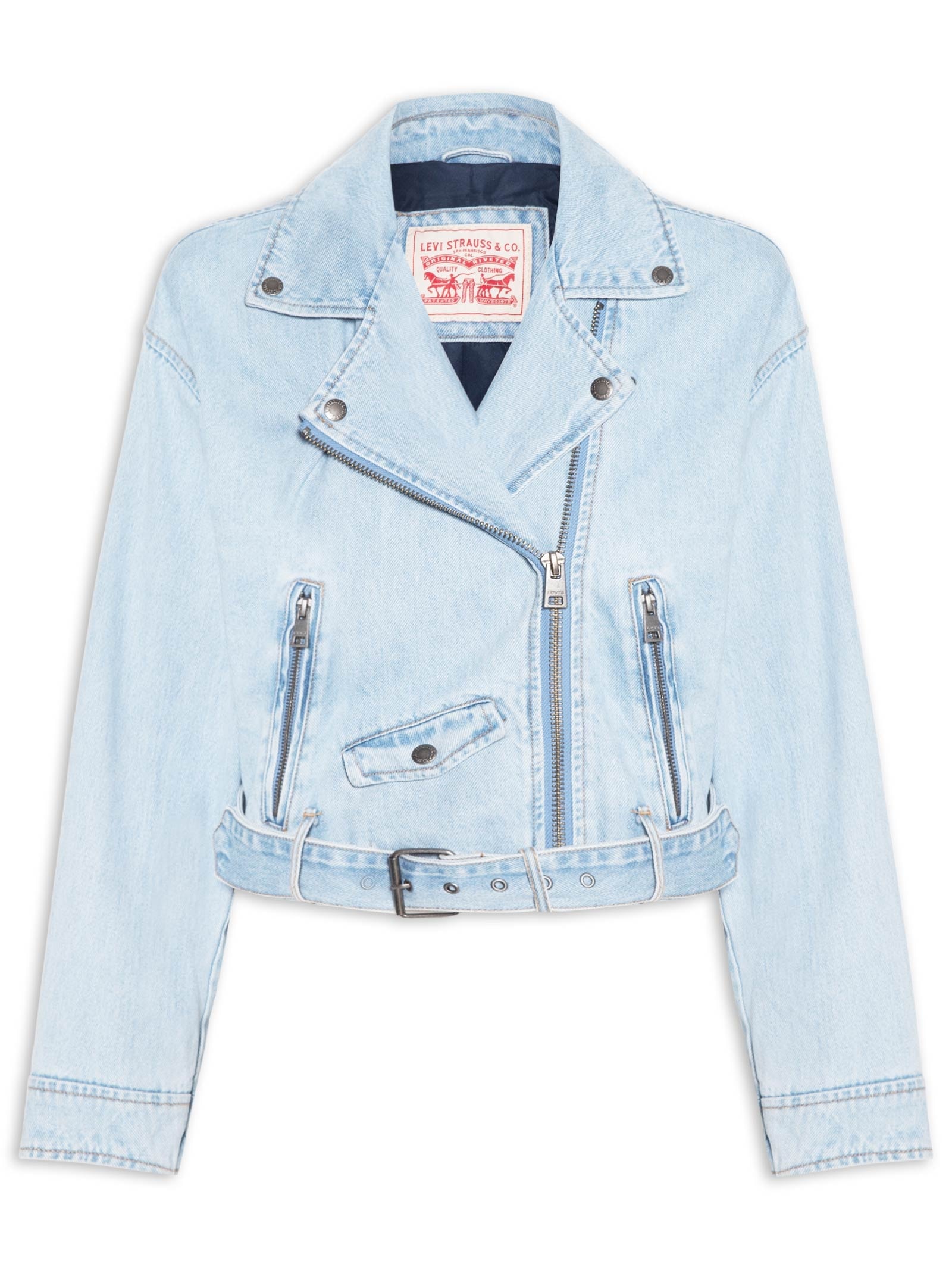 Jaqueta Feminina GIII Moto Denim Bubble Azul Levi's