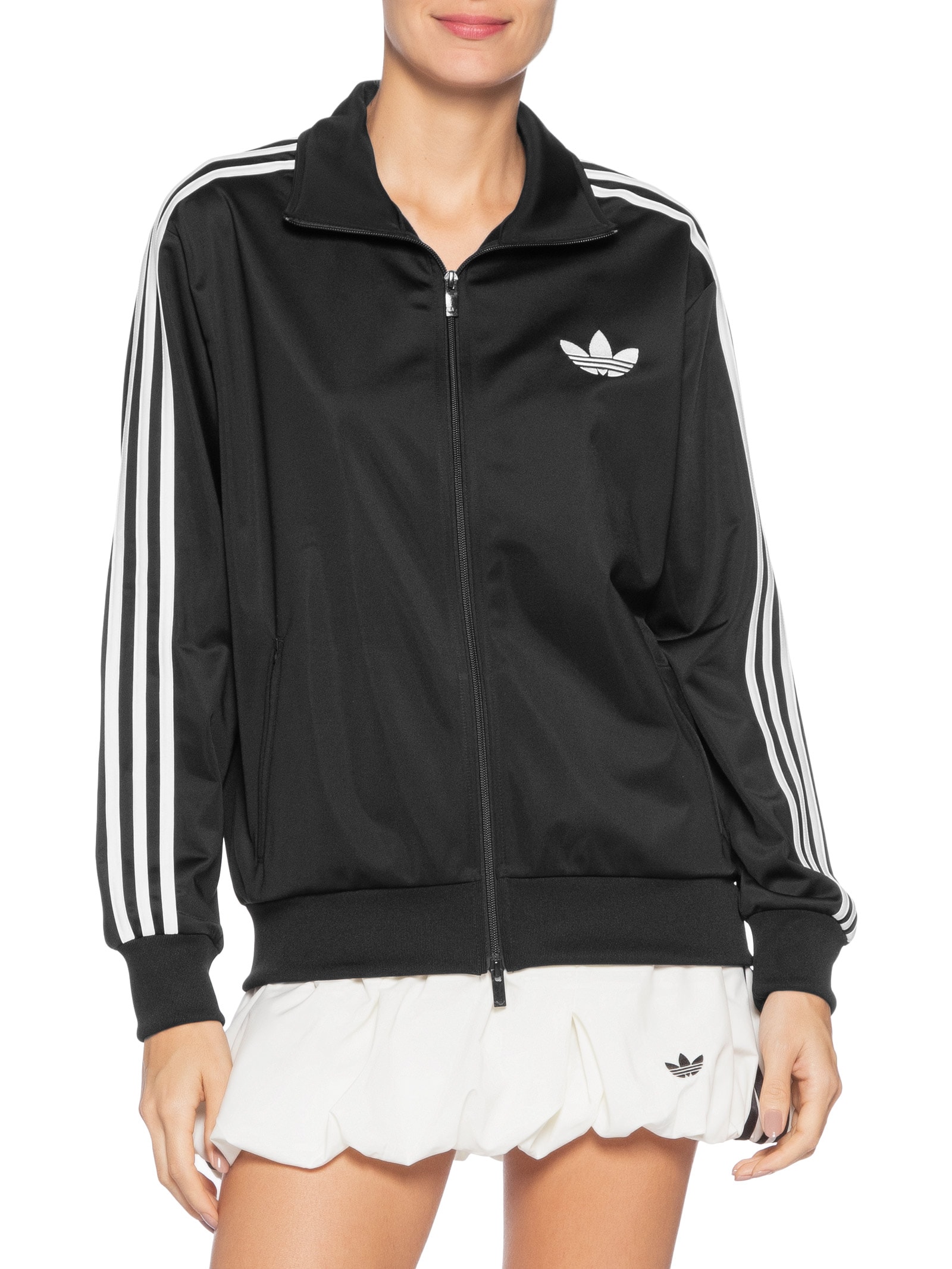 Jaqueta Feminina Gola Big Trefoil Preto Adidas Originals