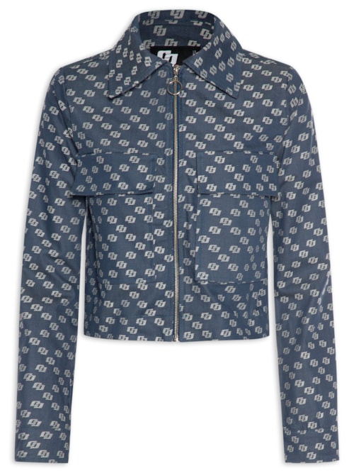 Jaqueta Feminina Jacquard – Azul