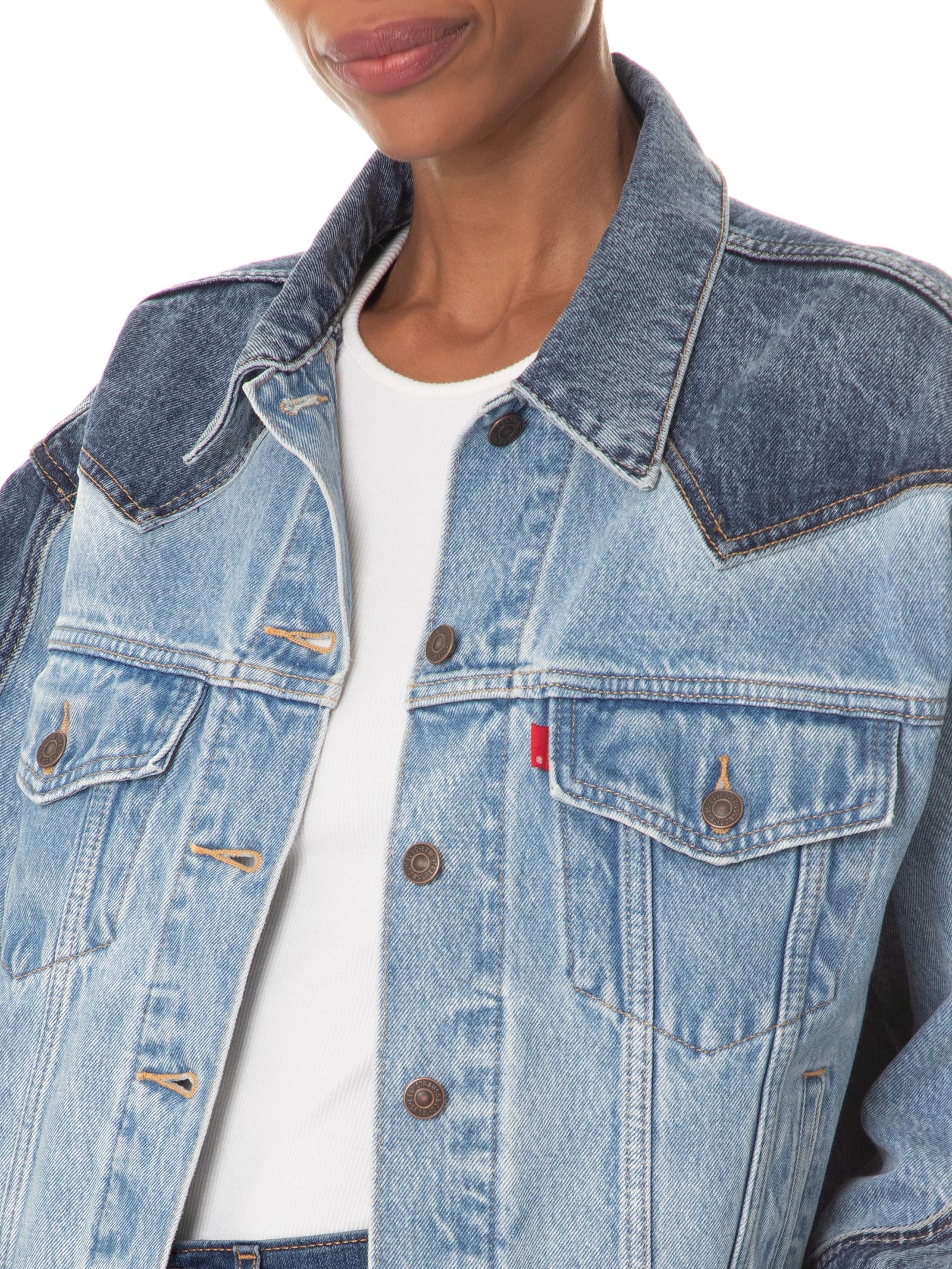 Levi's - Jaqueta Feminina Jeans 90s Western Pieced Trckr - Azul