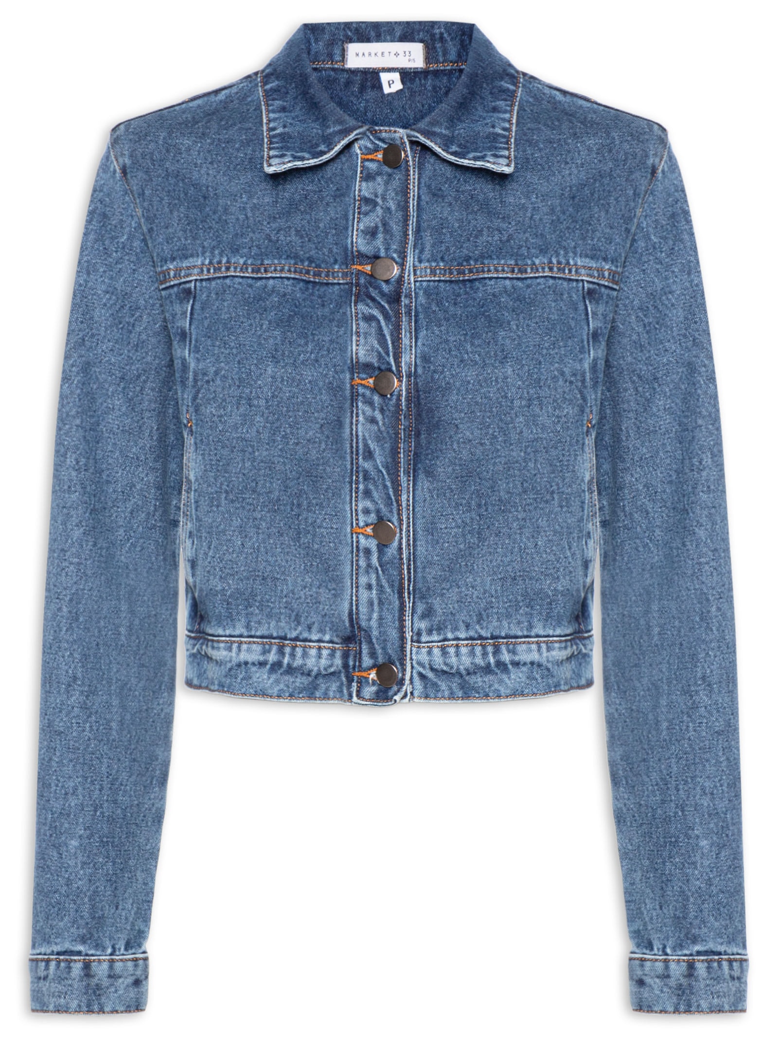 Jaqueta Feminina Jeans Azul Market 33