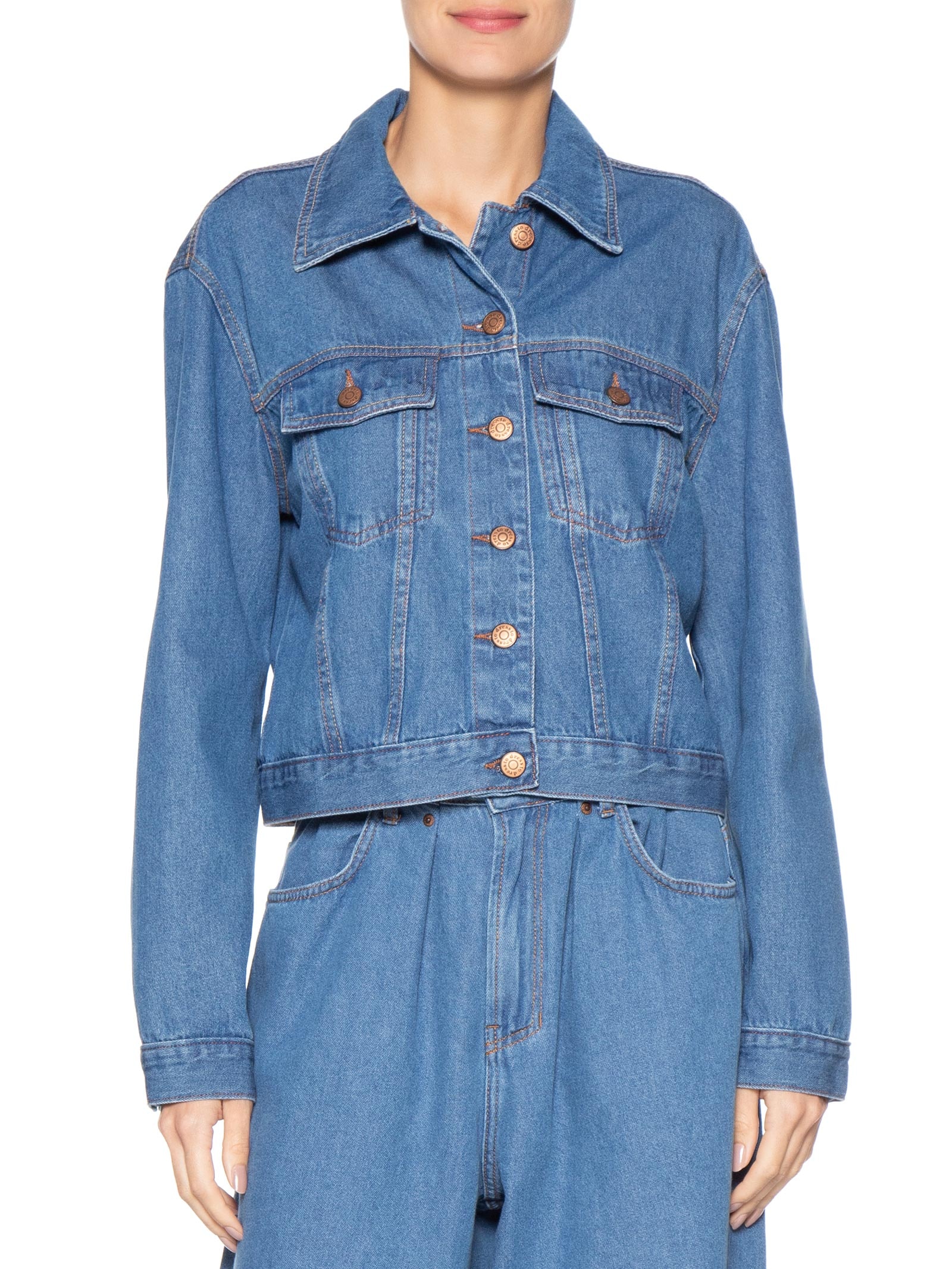Jaqueta Feminina Jeans Baby Blue Azul Dress To
