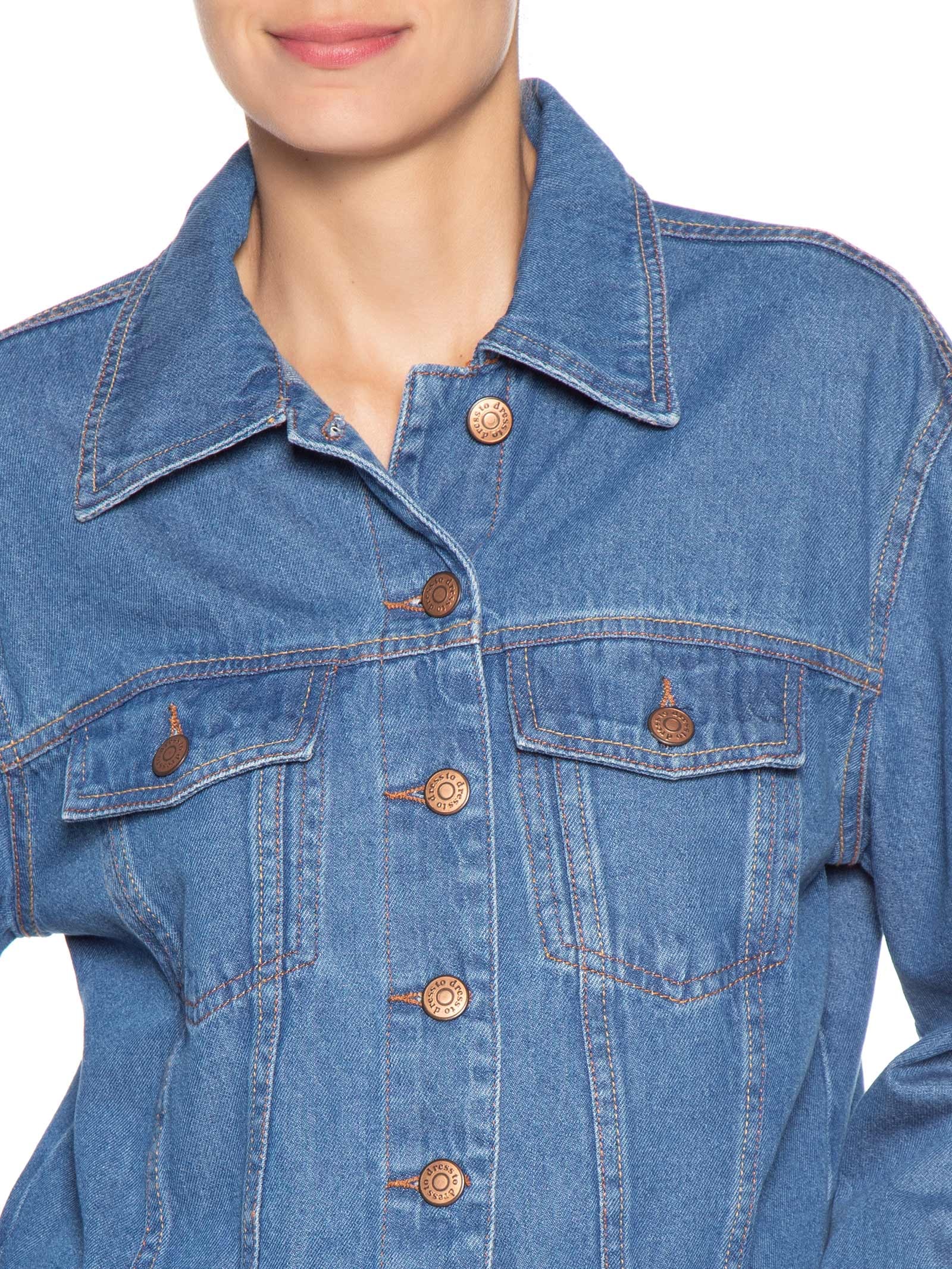 Jaqueta Feminina Jeans Baby Blue Azul Dress To