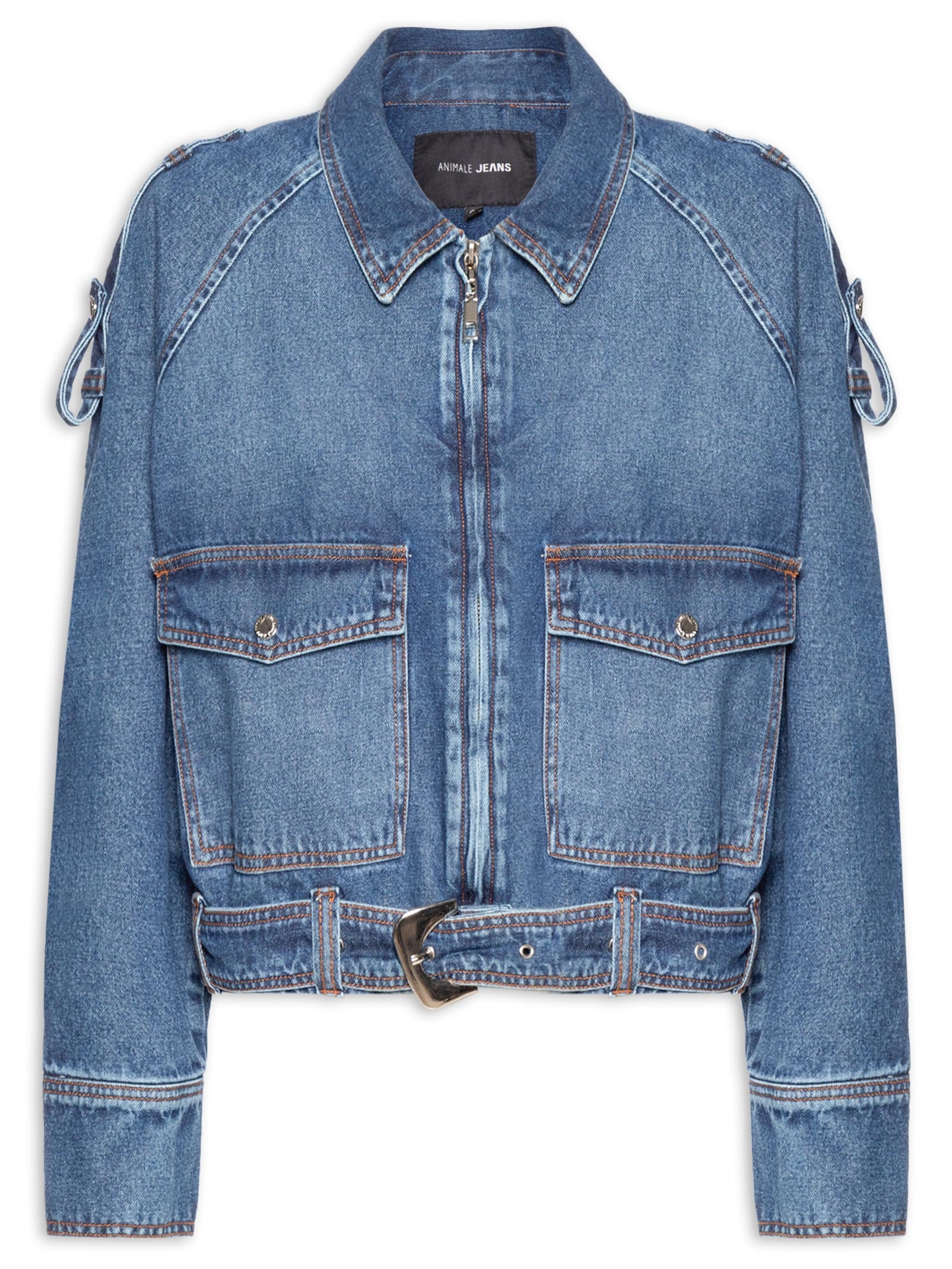 Jaqueta Feminina Jeans Balonê Azul Animale Jeans