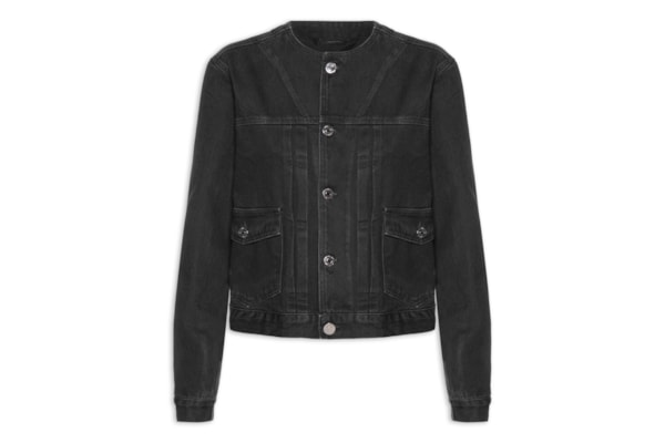 Jaqueta Feminina Jeans Basic Gola Padre - Preto