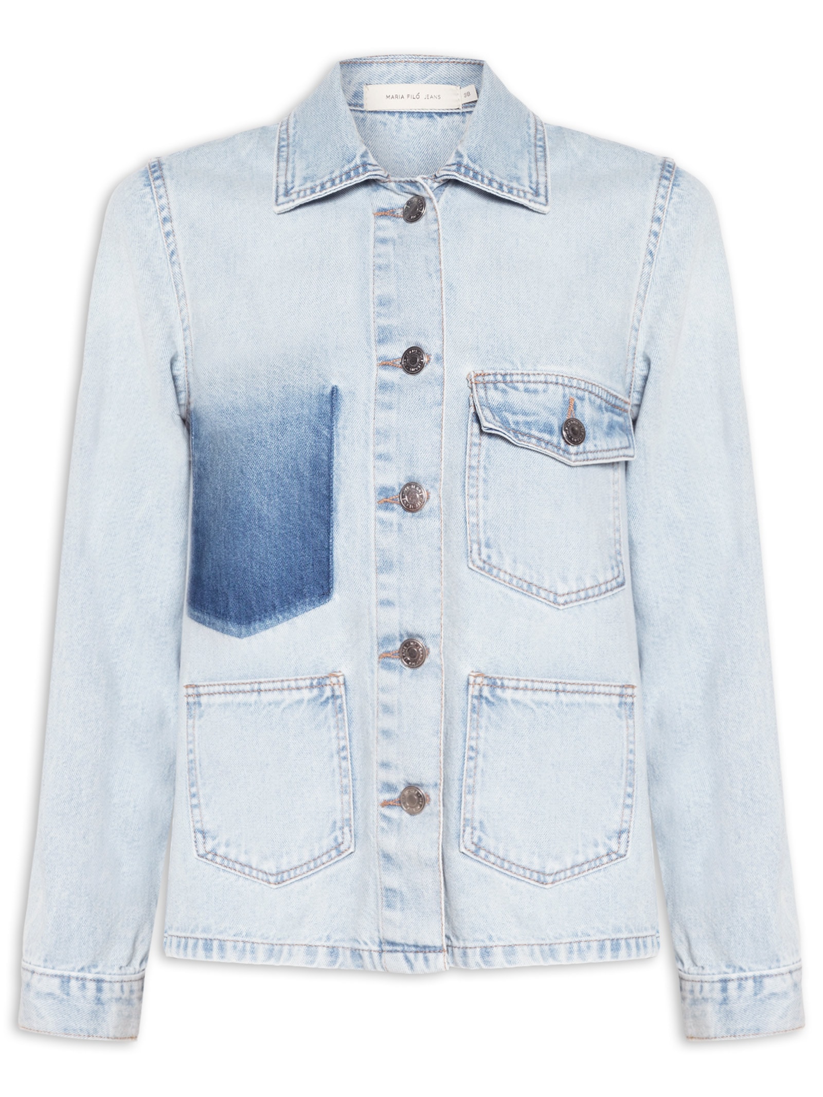 Jaqueta Feminina Jeans Bolso Reserva Azul Maria Filó