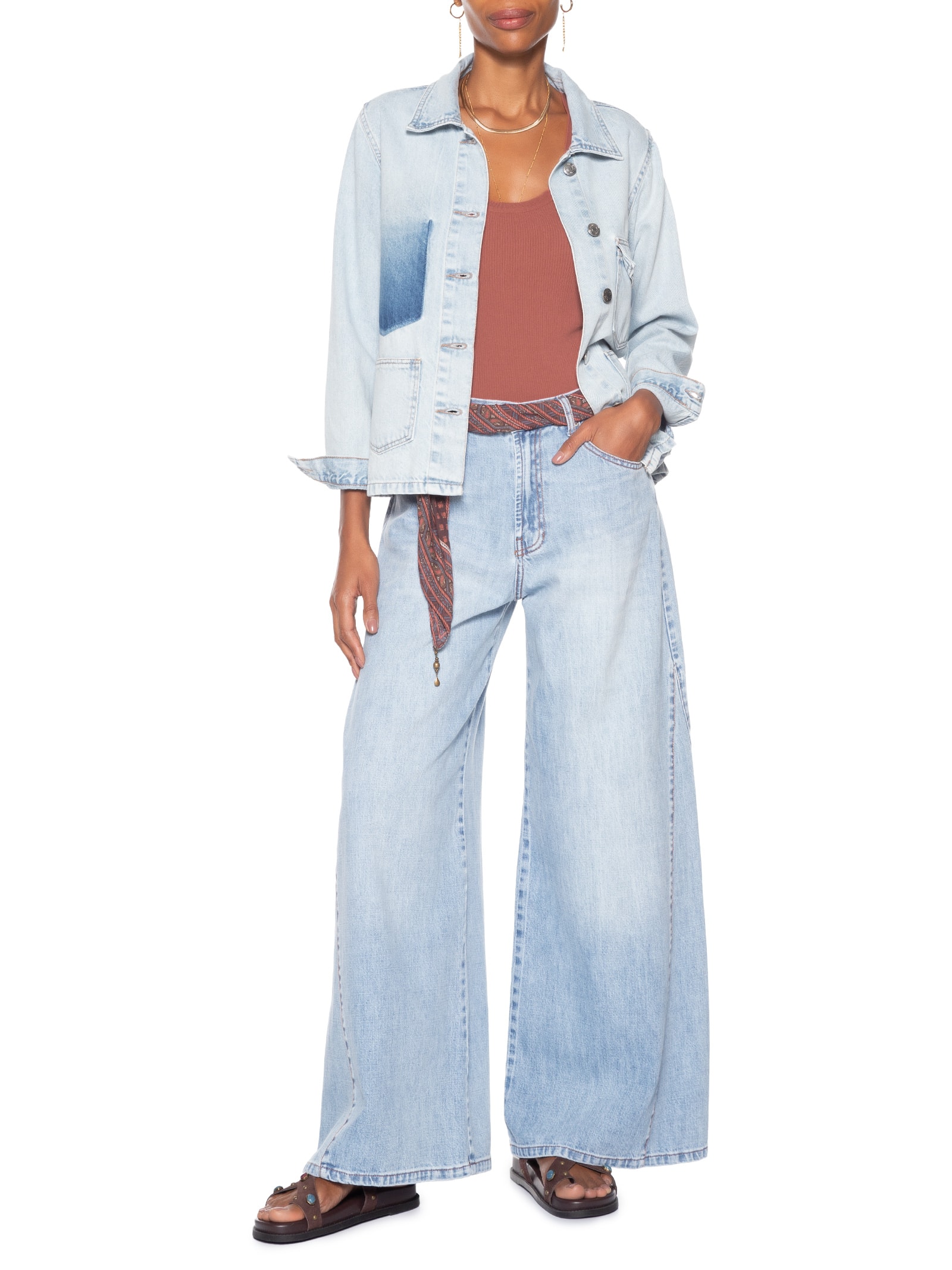 Jaqueta Feminina Jeans Bolso Reserva Azul Maria Filó