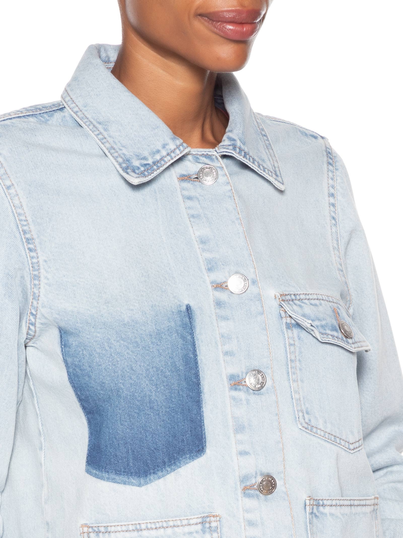 Jaqueta Feminina Jeans Bolso Reserva Azul Maria Filó