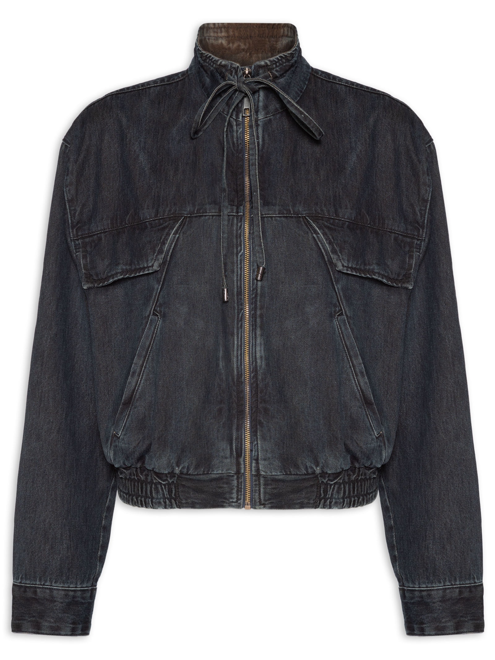 Jaqueta Feminina Jeans Bomber Recortes Azul Animale Jeans