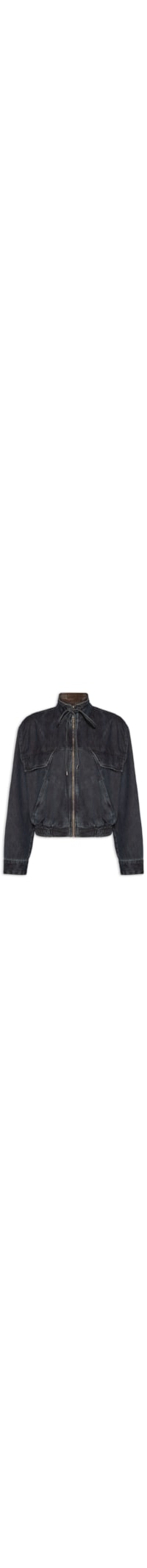 Jaqueta Feminina Jeans Bomber Recortes - Azul