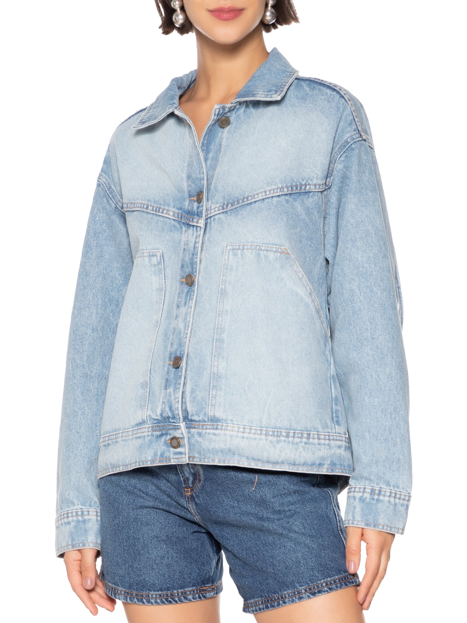 Jaqueta Feminina Jeans Com Franja Azul My Favorite