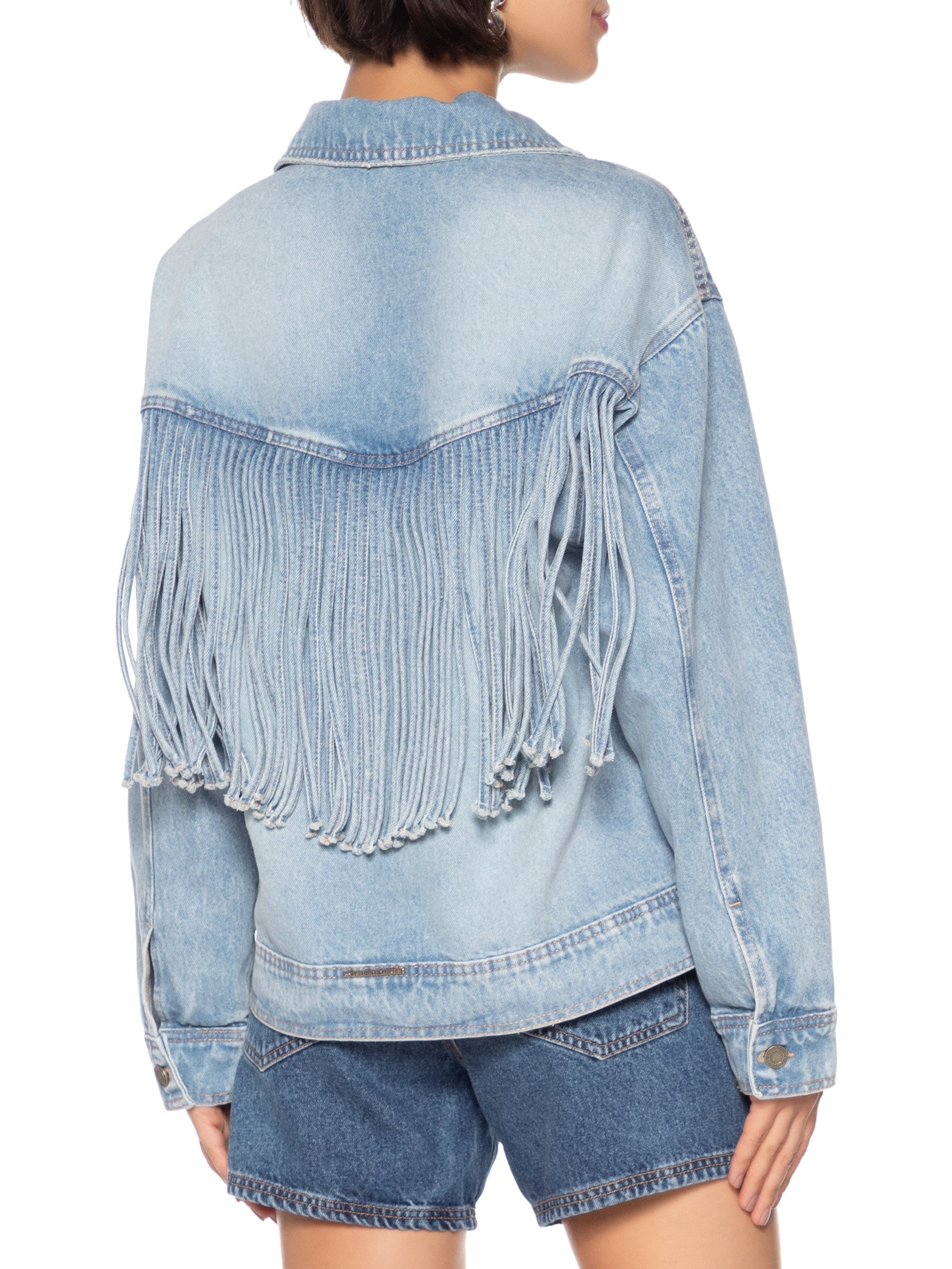 Jaqueta Feminina Jeans Com Franja Azul My Favorite