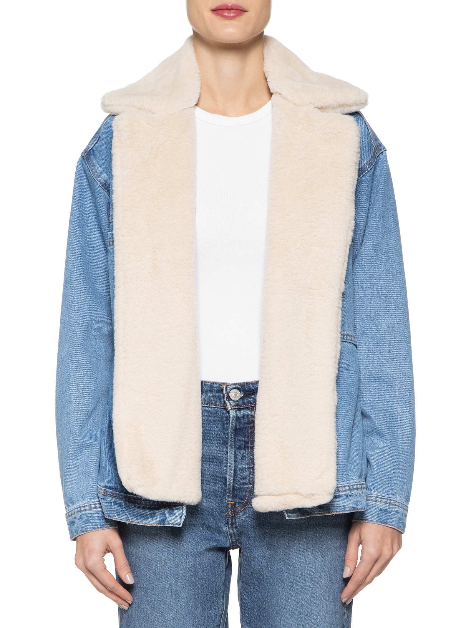 Jaqueta Feminina Jeans Com Pelo Azul My Favorite Things