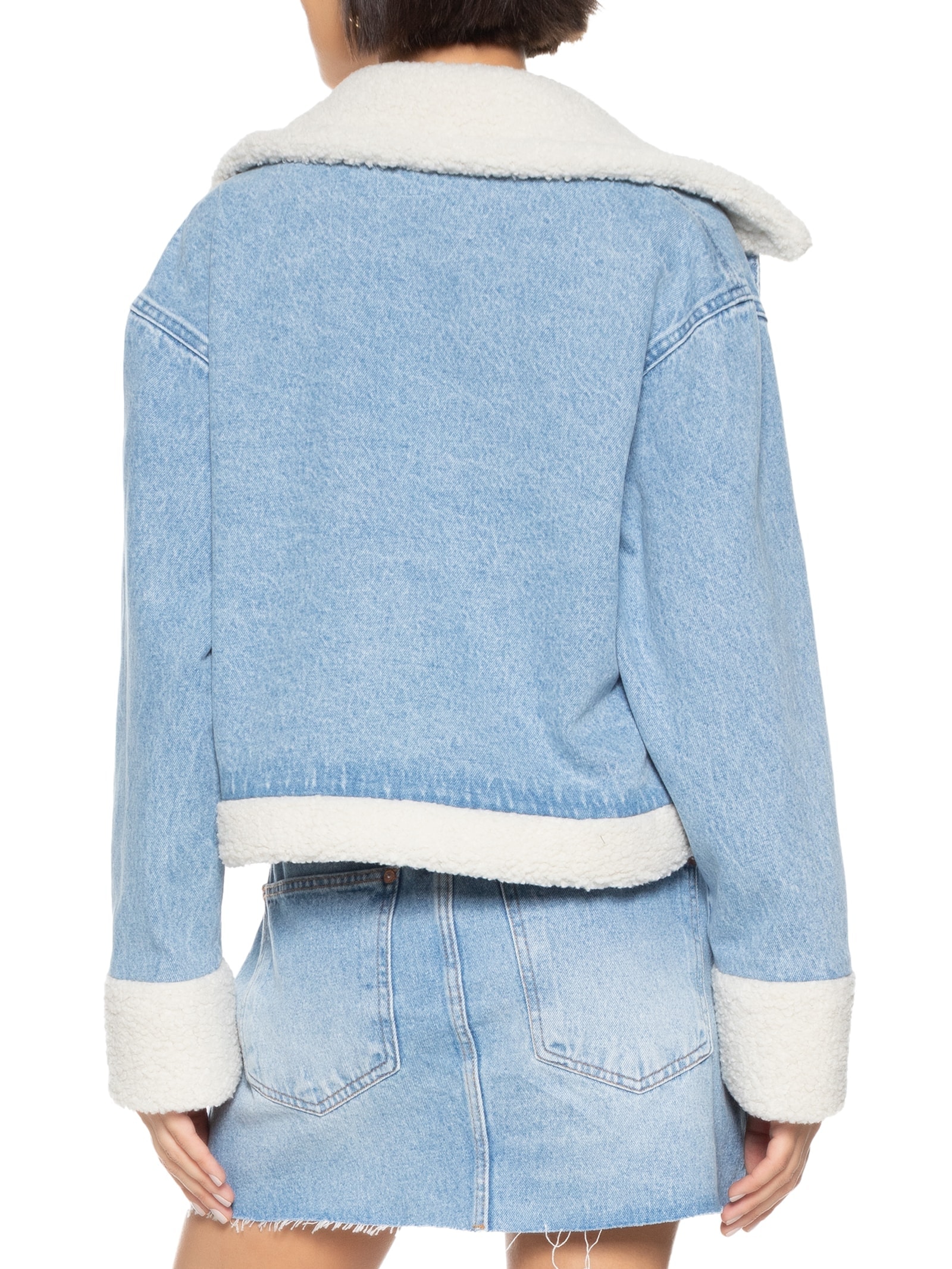 Jaqueta Feminina Jeans Com Pelo Azul My Favorite Things