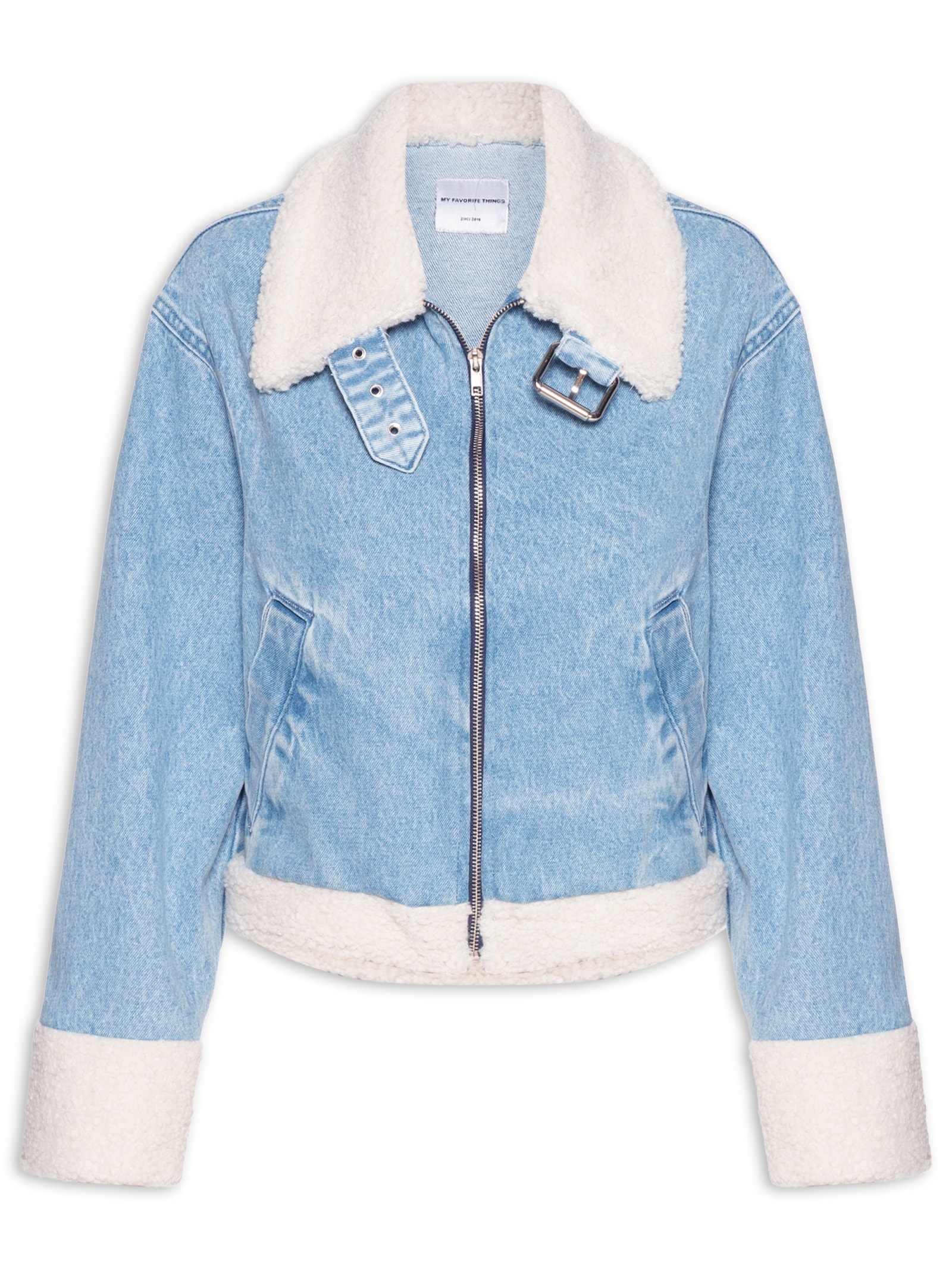 Jaqueta Feminina Jeans Com Pelo Azul My Favorite Things