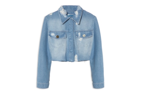 Jaqueta Feminina Jeans Cropped - Azul