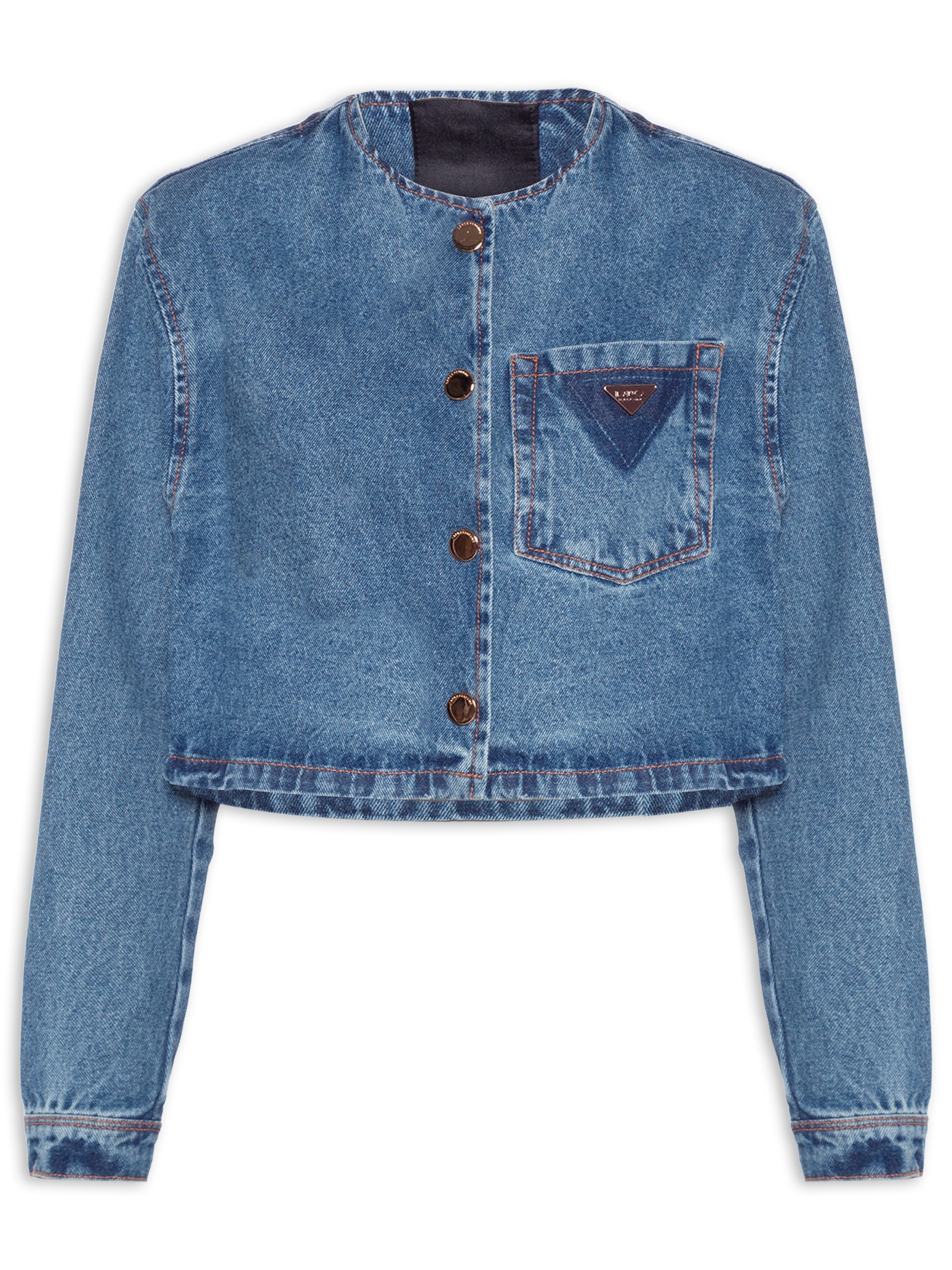 Lança Perfume - Jaqueta Feminina Jeans Cropped - Azul