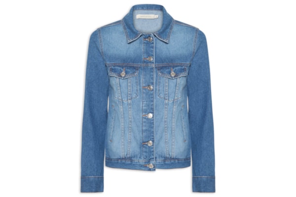 Jaqueta Feminina Jeans Desgastes Vintage – Azul