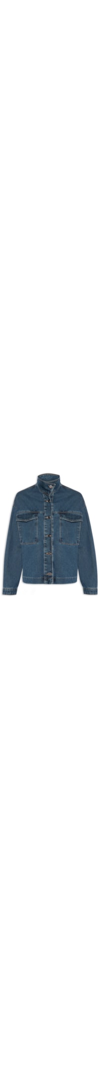 Jaqueta Feminina Jeans Gola Alta - Azul
