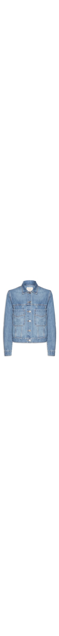 Jaqueta Feminina Jeans Gola Bordada - Azul