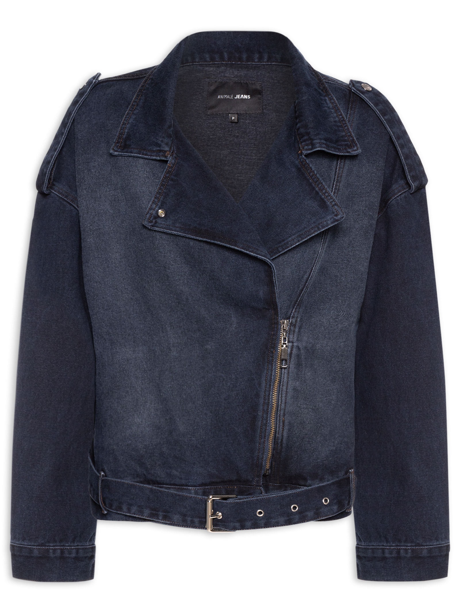 Jaqueta Feminina Jeans Perfecto Dark Blue Azul Animale Jeans