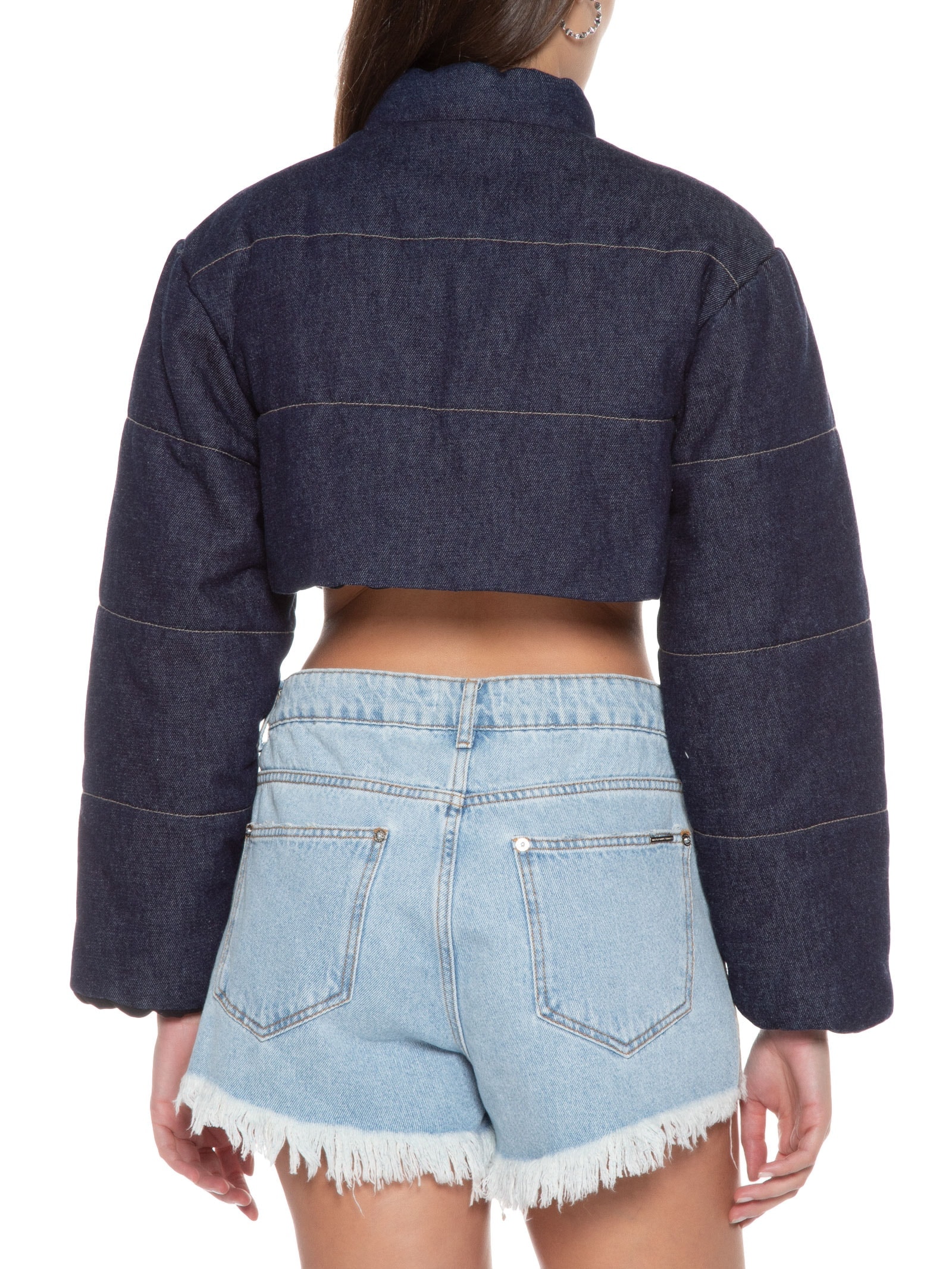Jaqueta Feminina Jeans Puffer Cropped Azul My Favorite Things
