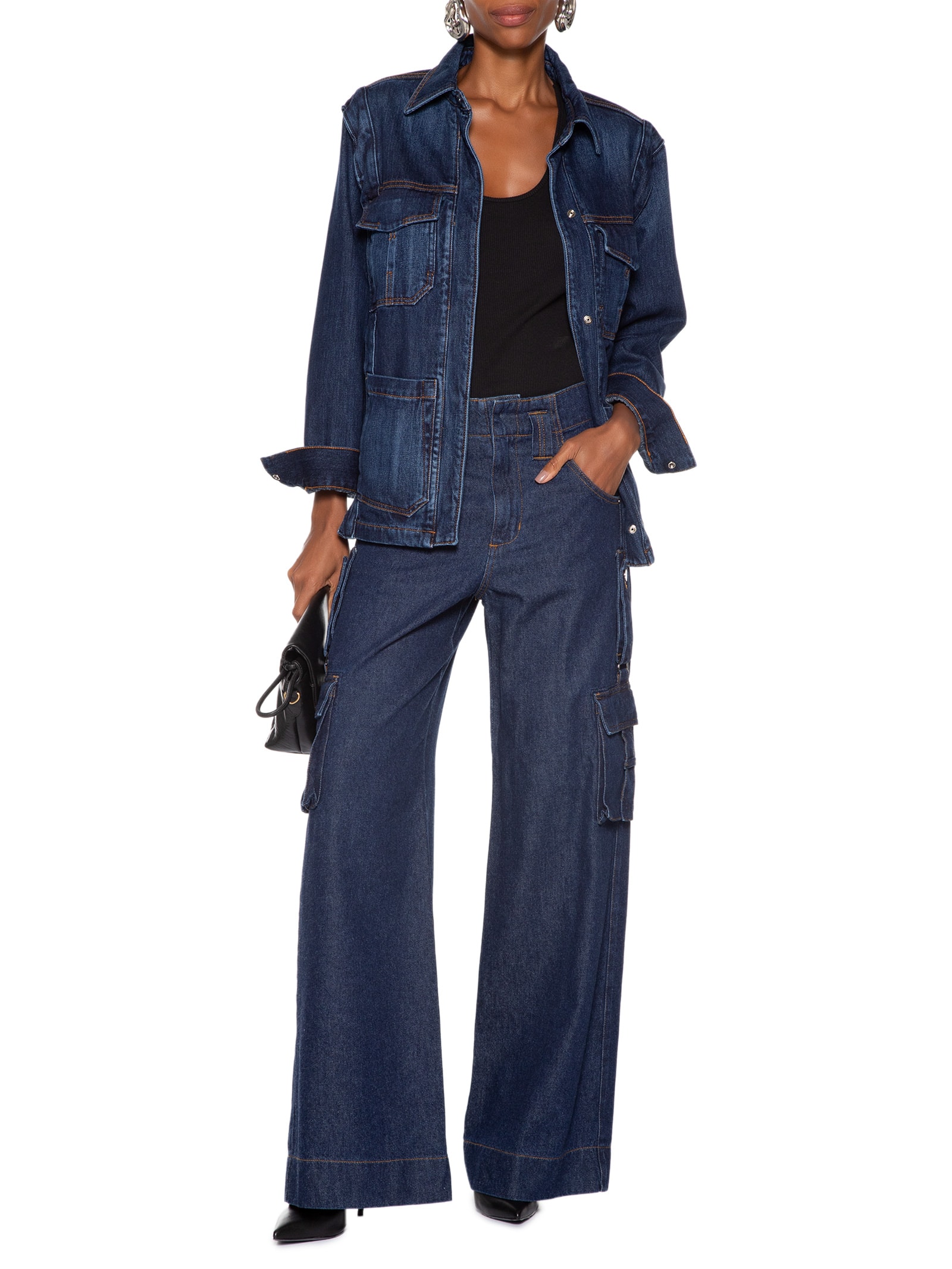 Jaqueta Feminina Jeans Recorte Cava Azul Animale