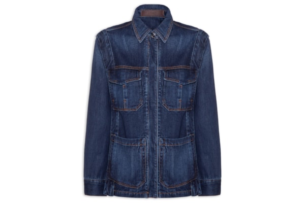 Jaqueta Feminina Jeans Recorte Cava - Azul