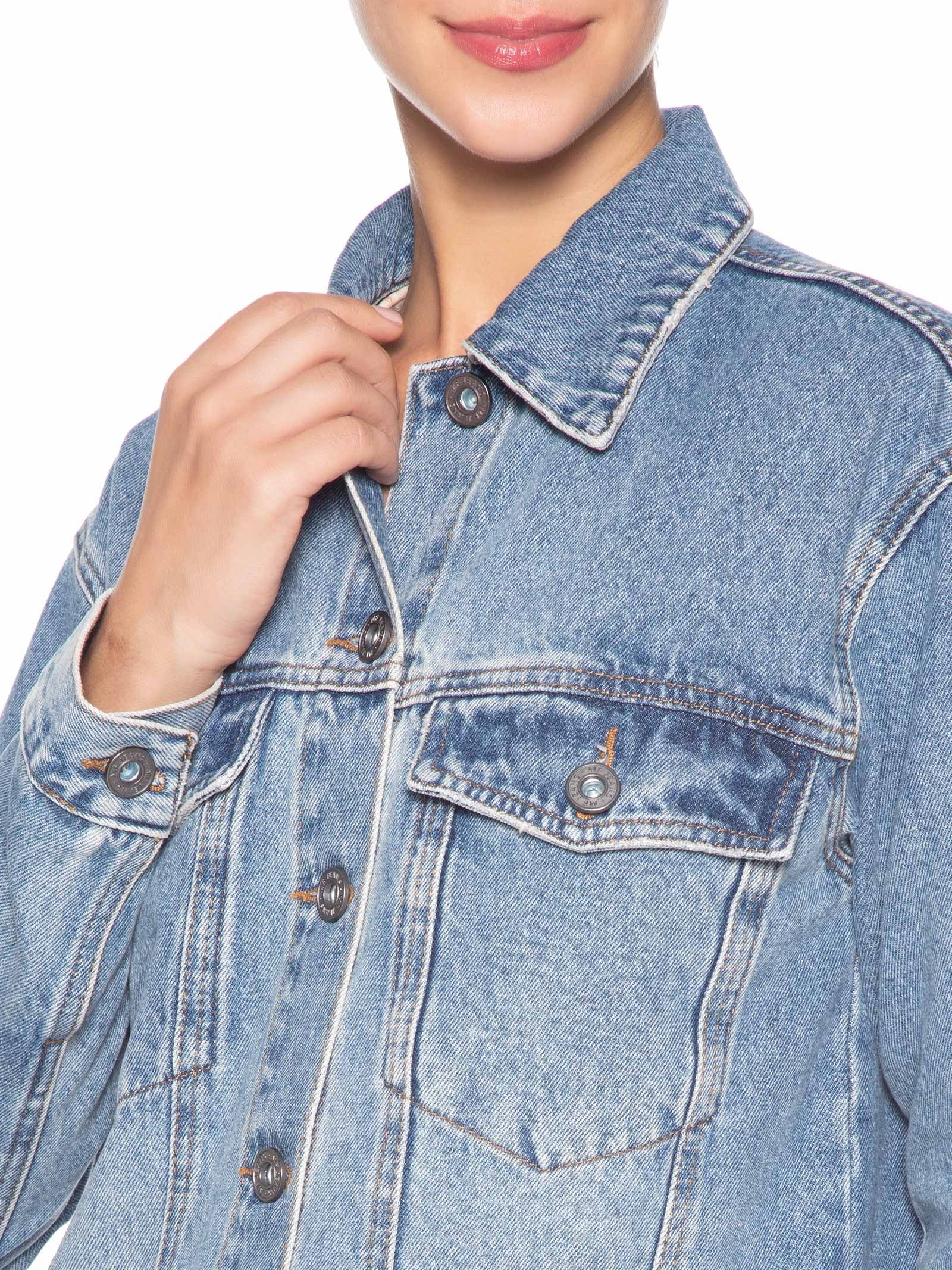 Jaqueta Feminina Jeans Used Azul Maria Filó
