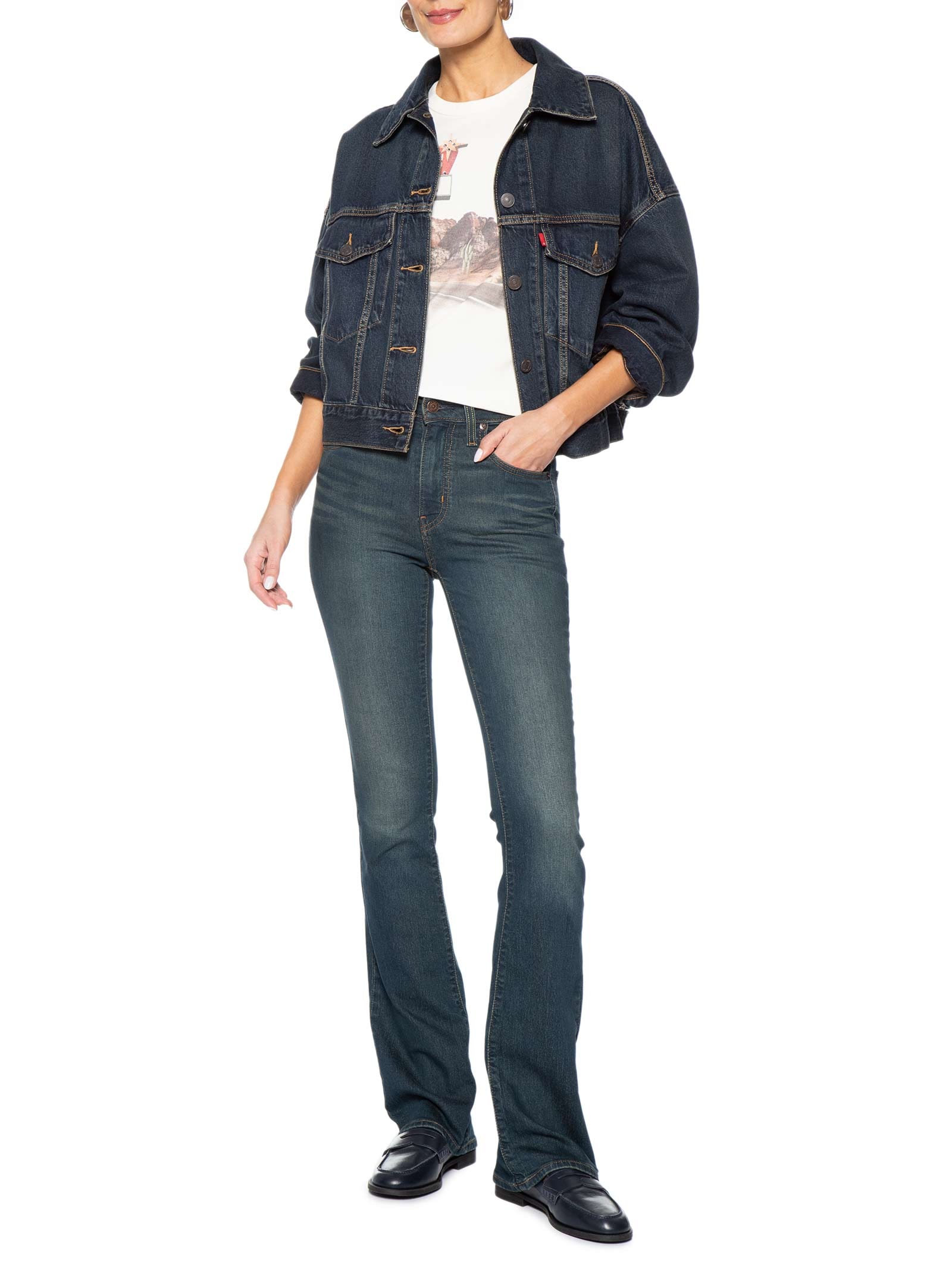 Jaqueta Feminina Levi's® Loose Crop Trucker Azul Levi's