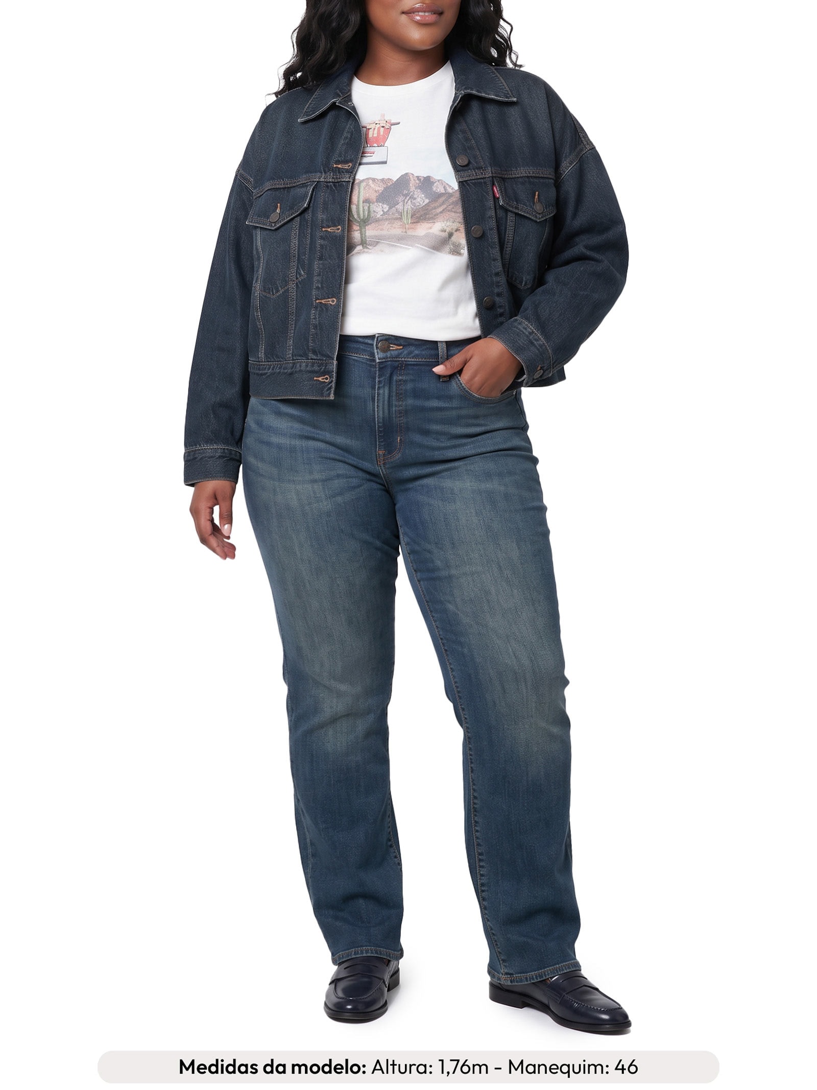 Jaqueta Feminina Levi's® Loose Crop Trucker Azul Levi's
